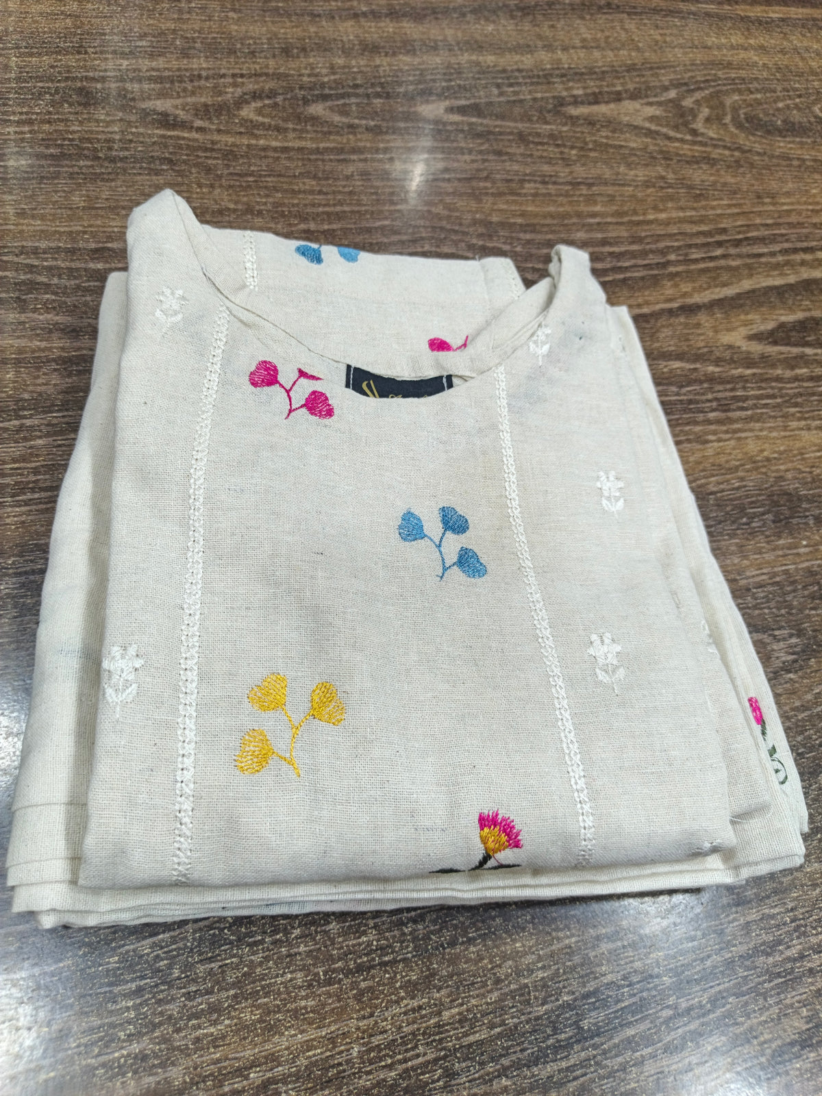 Khaddar embroidered stiched long shirt trouser 3pc F3