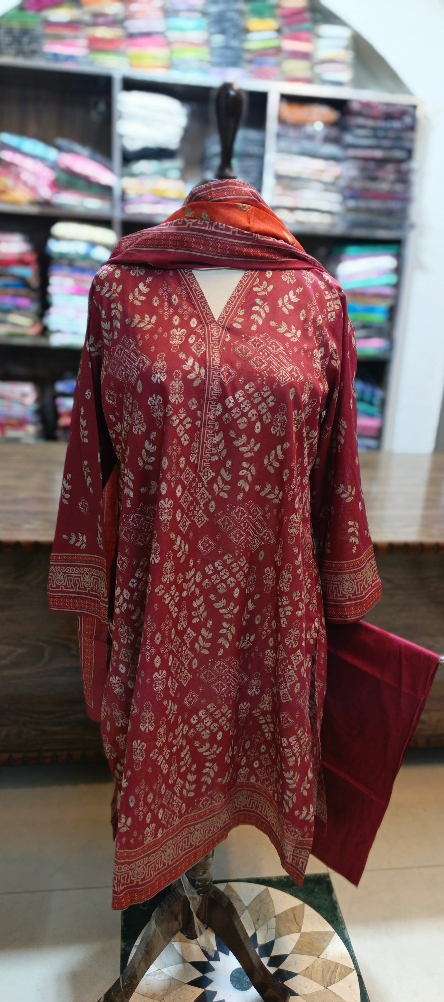Co ord set 3 pc pure lawn