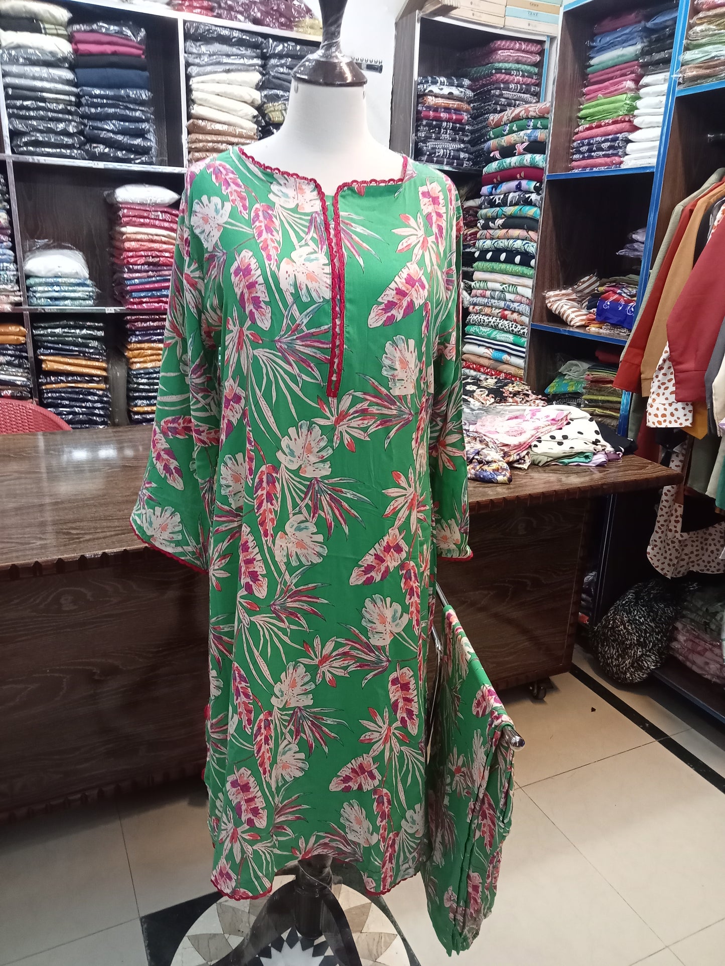 A -line- stitched -linen - AMBREEN CLOTHING