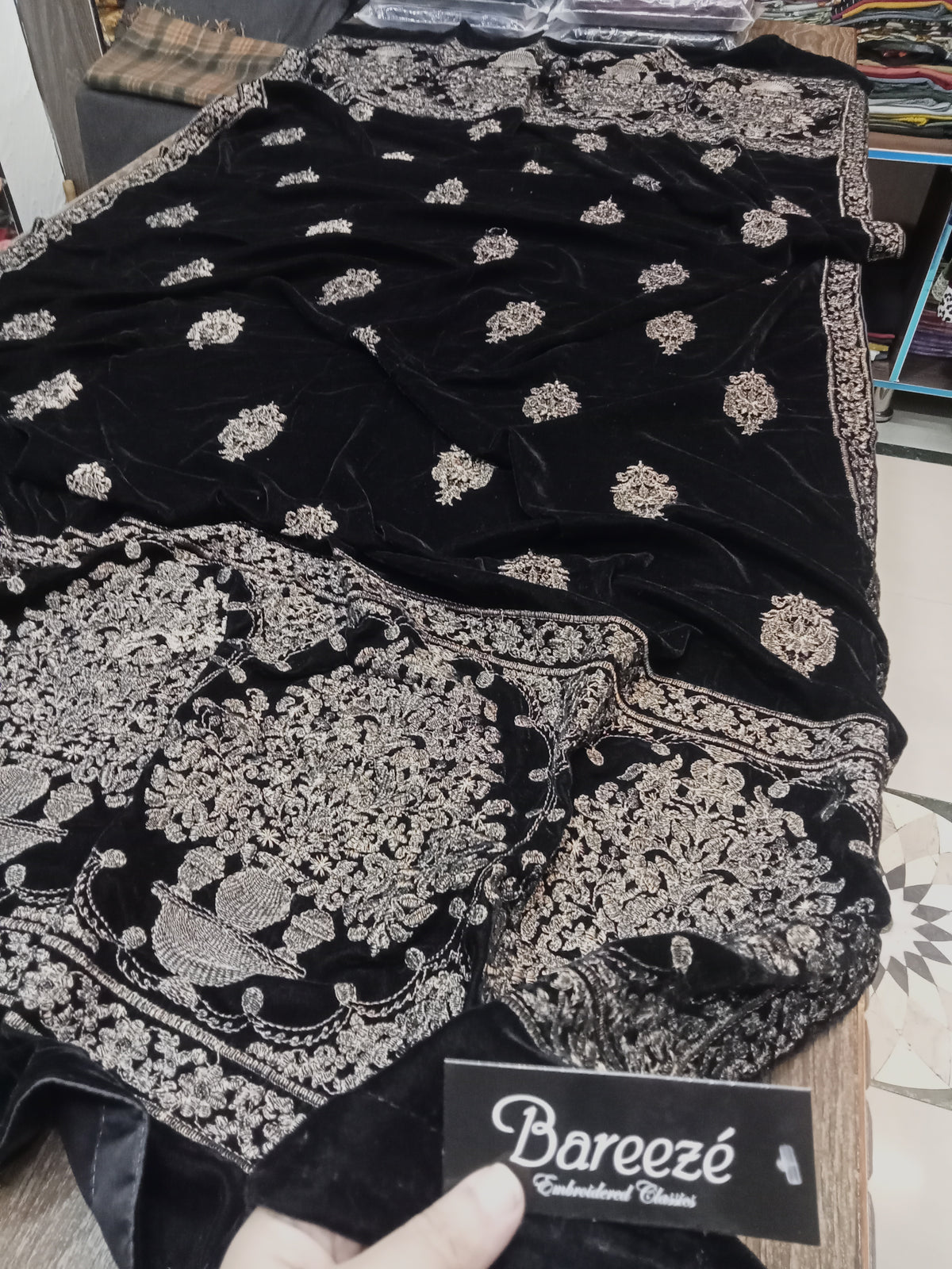Breeze velvet embroidered shawls - AMBREEN CLOTHING