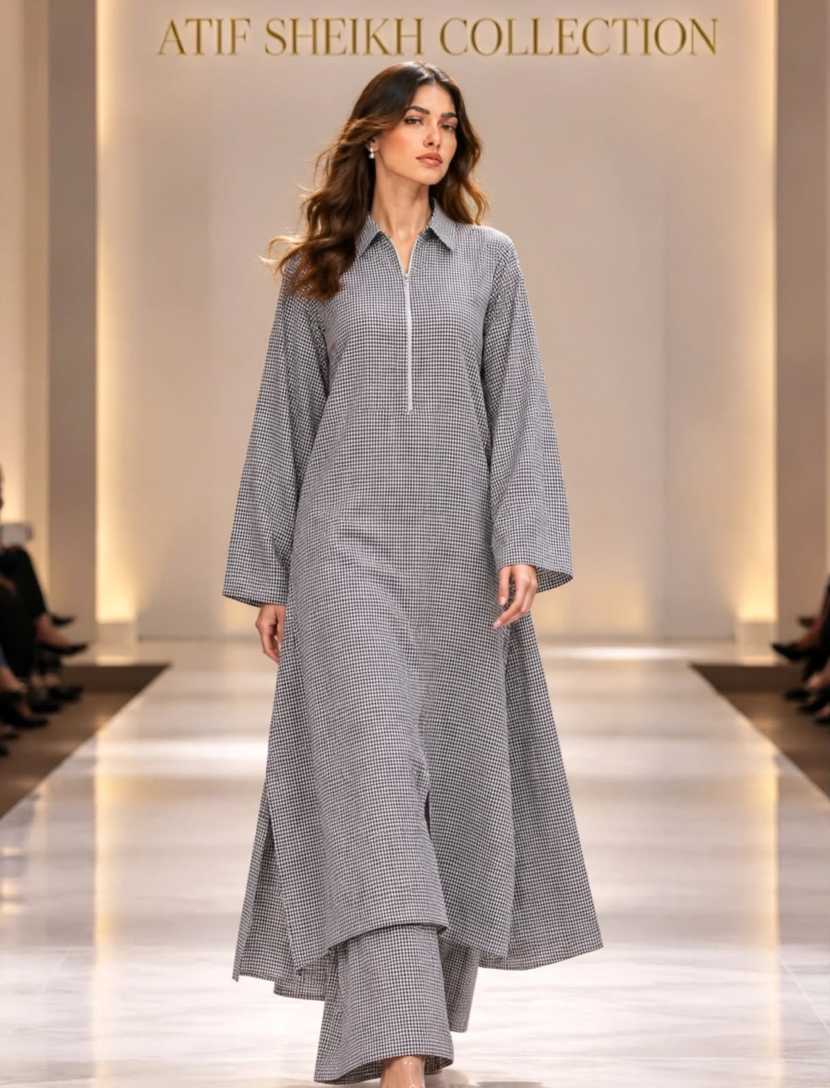 Laila woolen stiched long shirt trouser 2pc