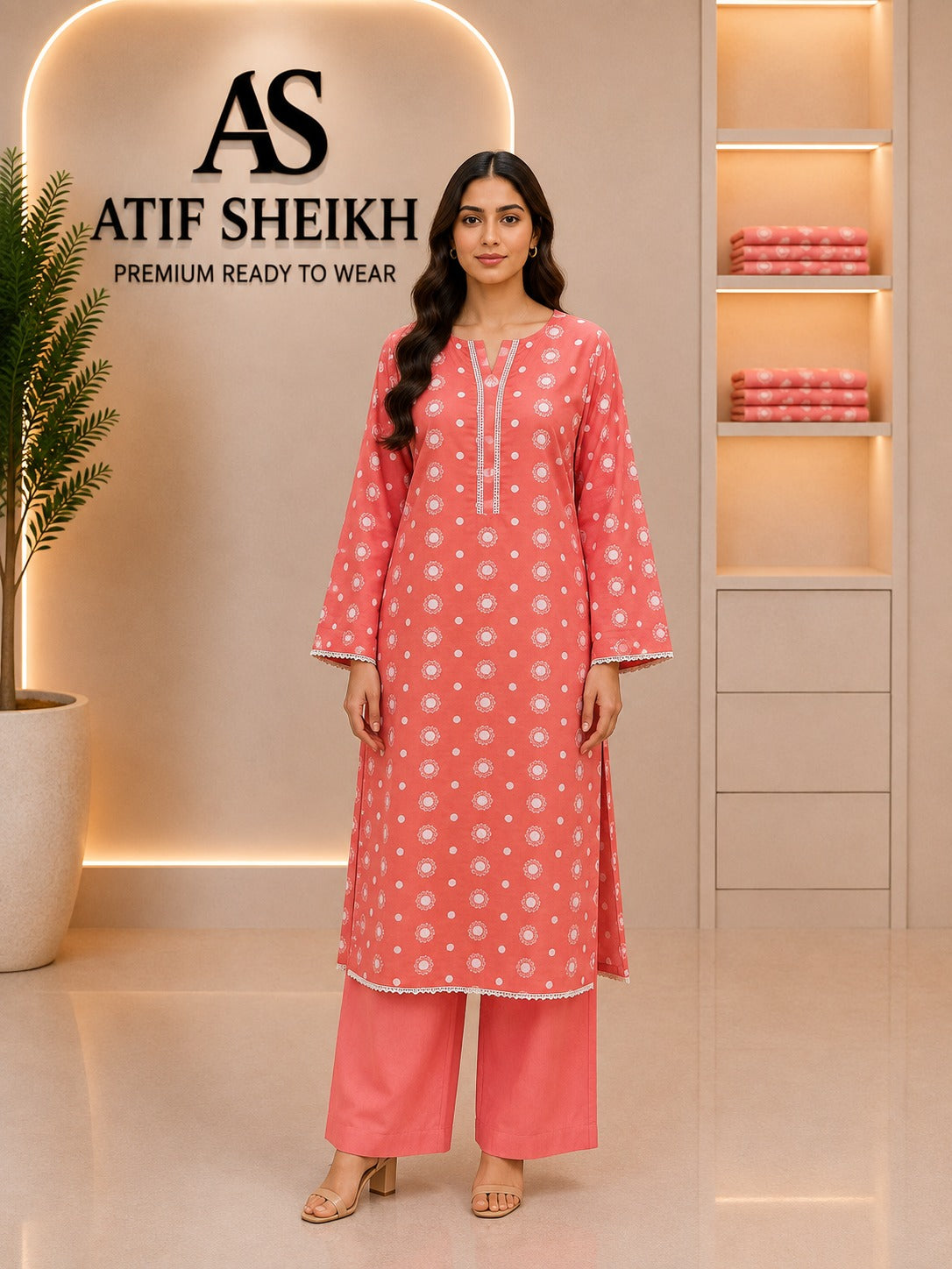 Lawn embroidered stiched shirt trouser 2pc pch