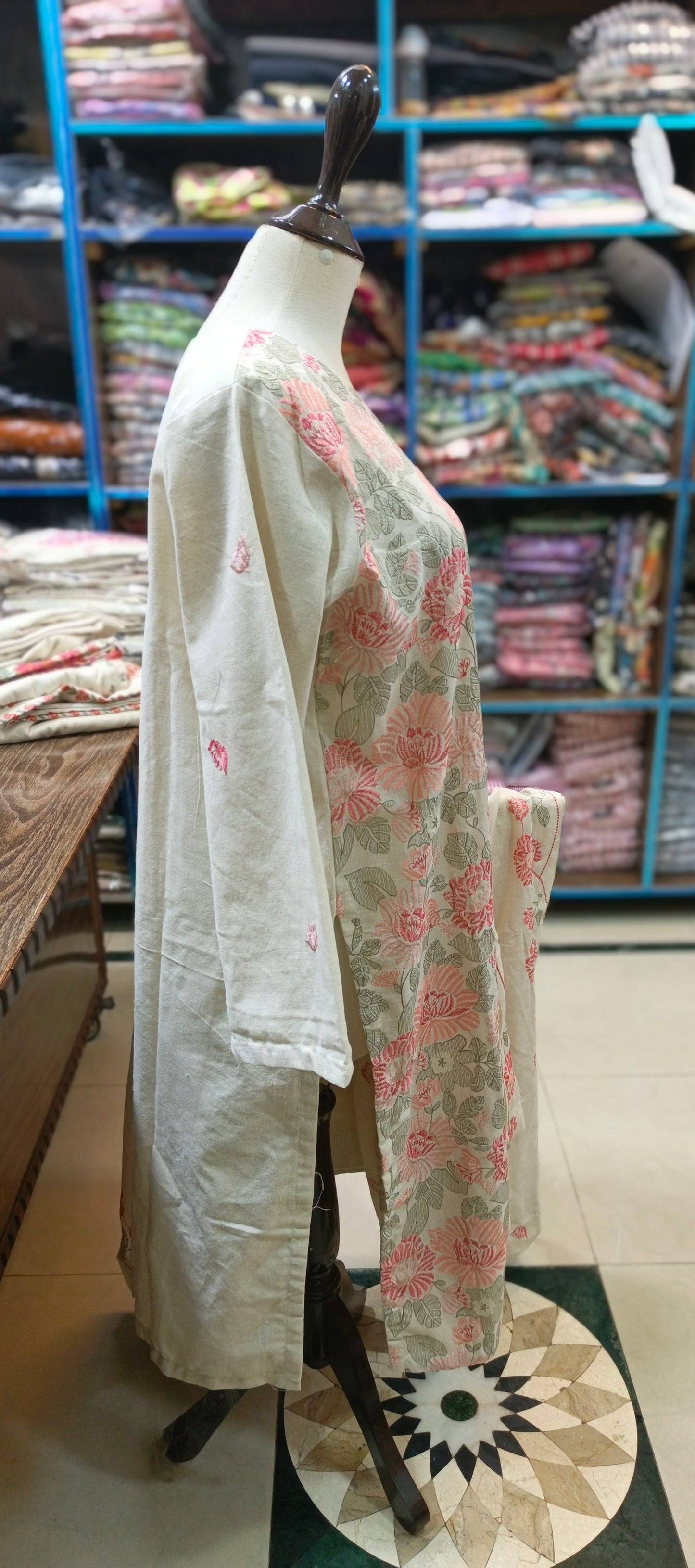 Karandi khaddar embroidered stiched 3 pc