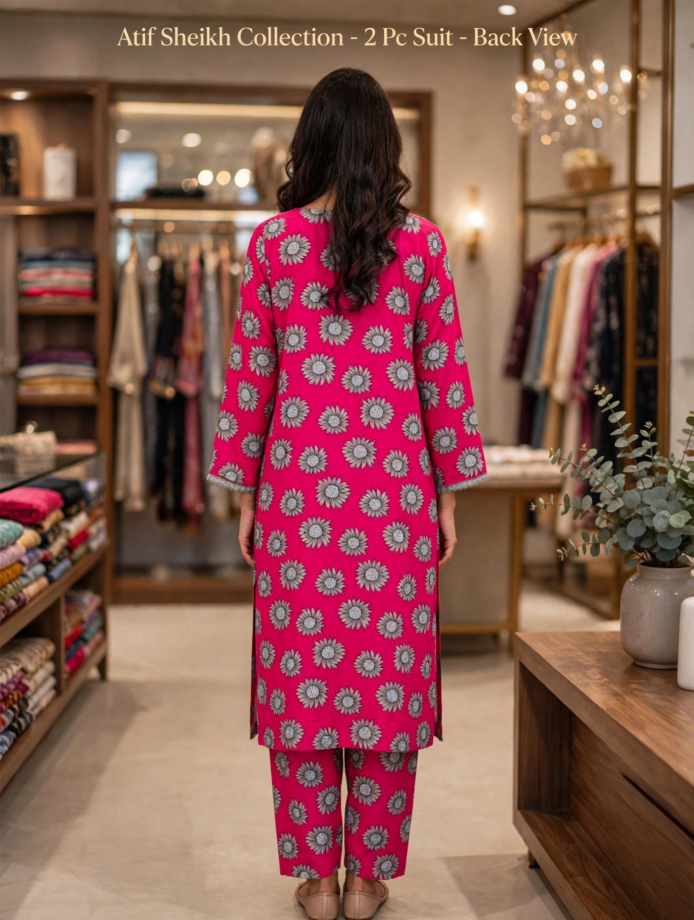 Linen shalwar kameez stiched 2 pc pinkflr