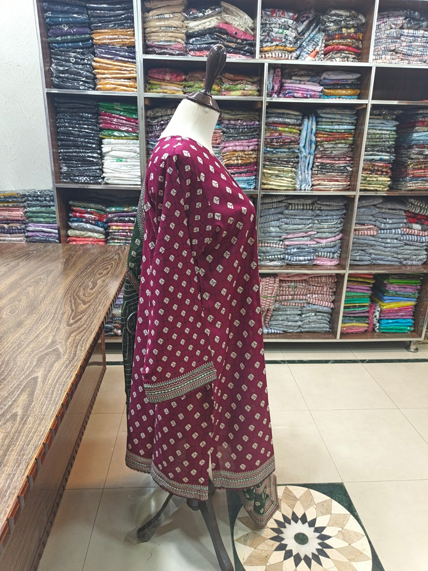 Binsaeed premium lawn stiched shalwar kameez 3pc brggrn