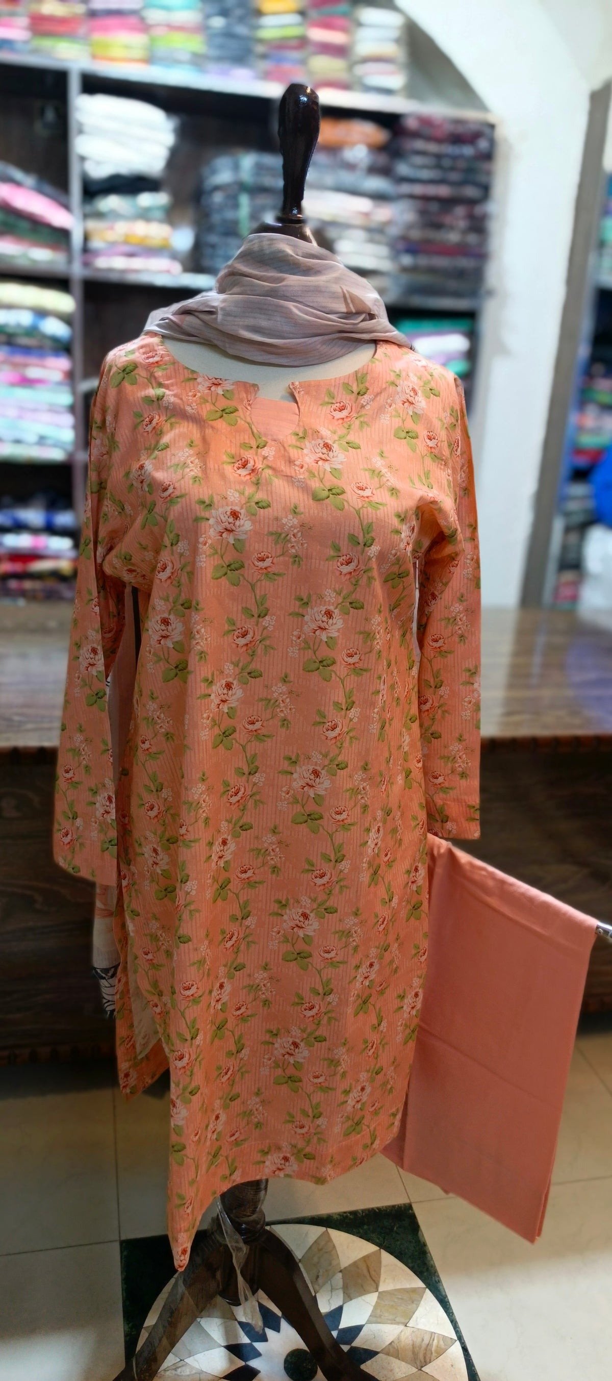 Co ord set 3 pc pure lawn