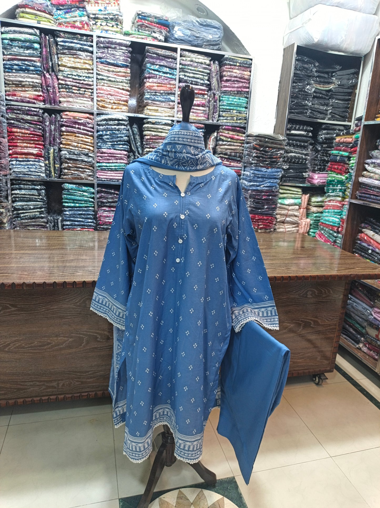 Binsaeed premium lawn stiched shalwar kameez 3pc ice3