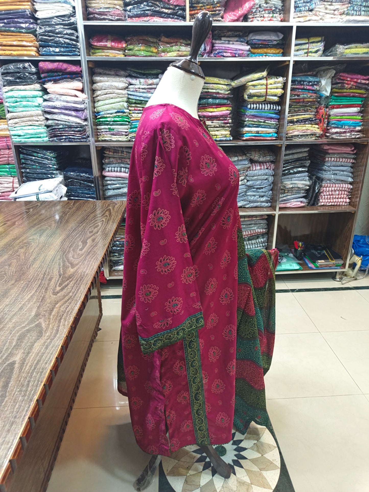 Binsaeed premium lawn stiched trouser shirt 3pc shgrn