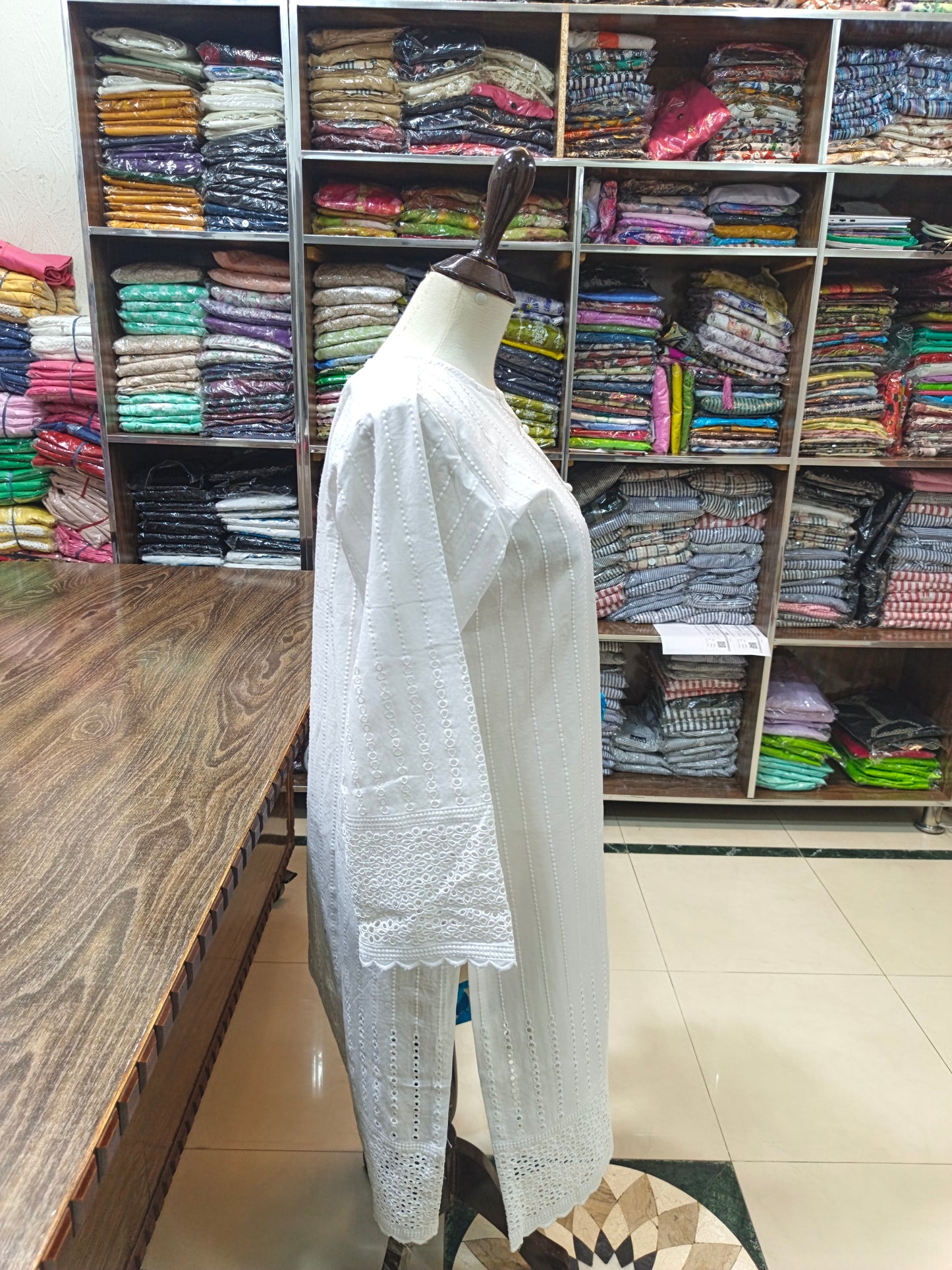 Lawn embroidered chikenkari stiched 2pc Design 1