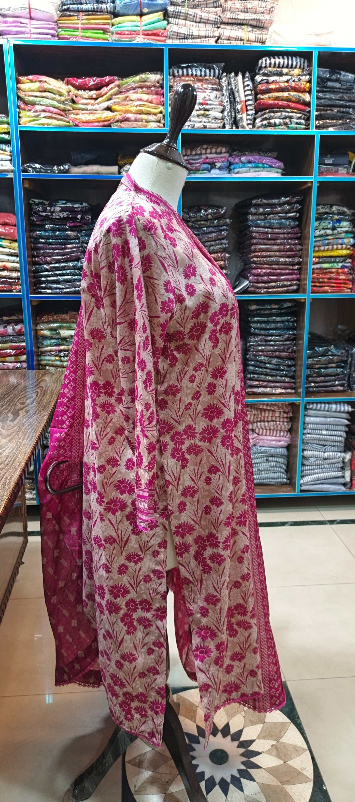 Bin saeed lawn stiched shirt trouser 3 pc