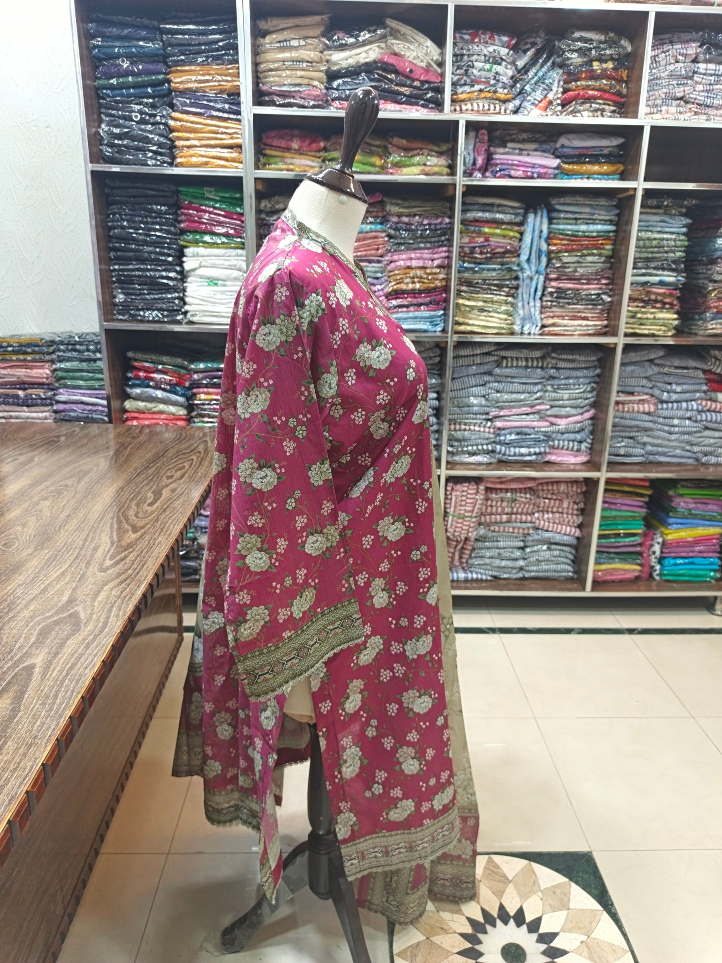 Binsaeed premium lawn stiched shalwar kameez 3pc tpnkskn