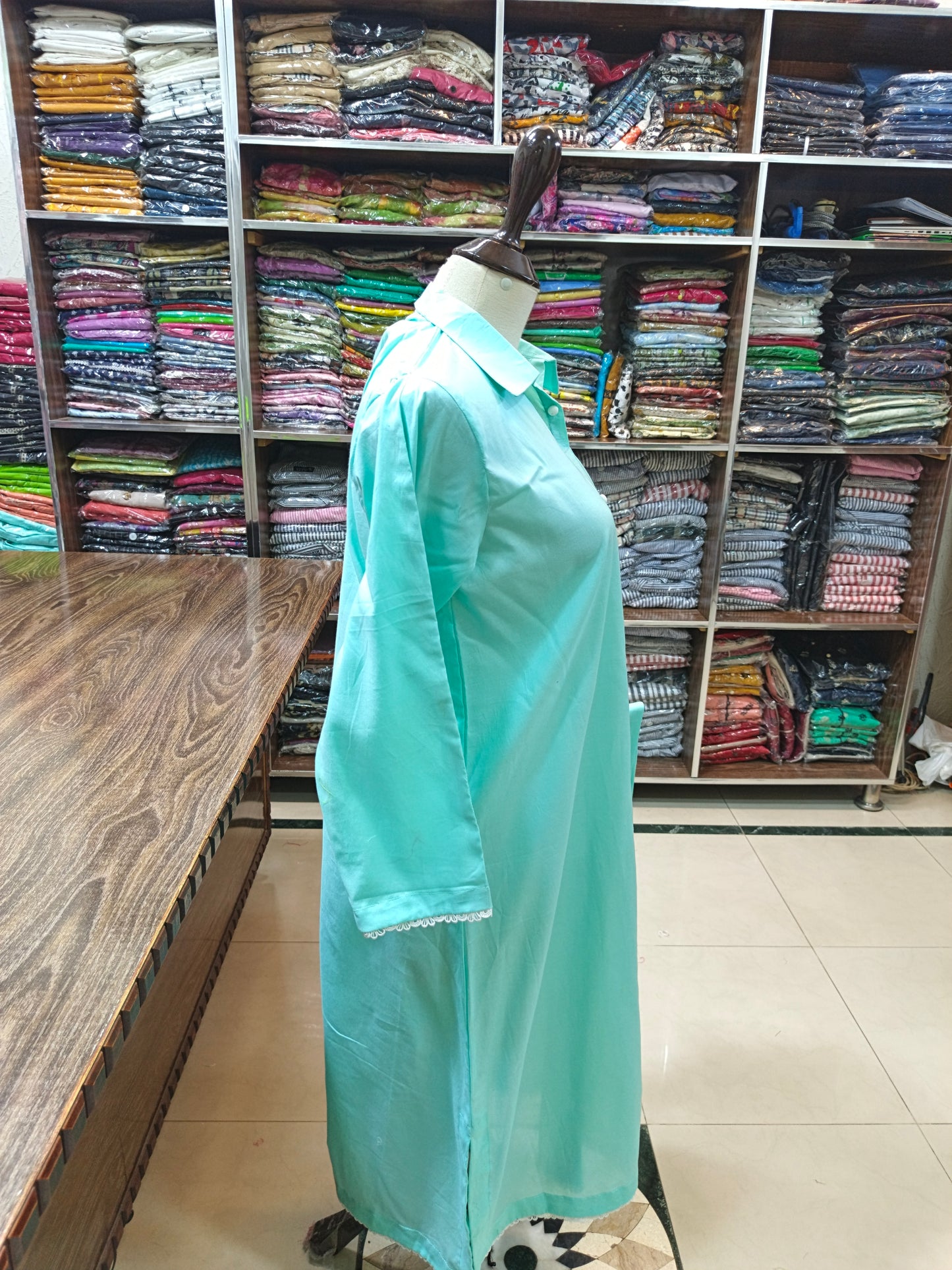 Solid pure lawn long co ord set 2 pc ice