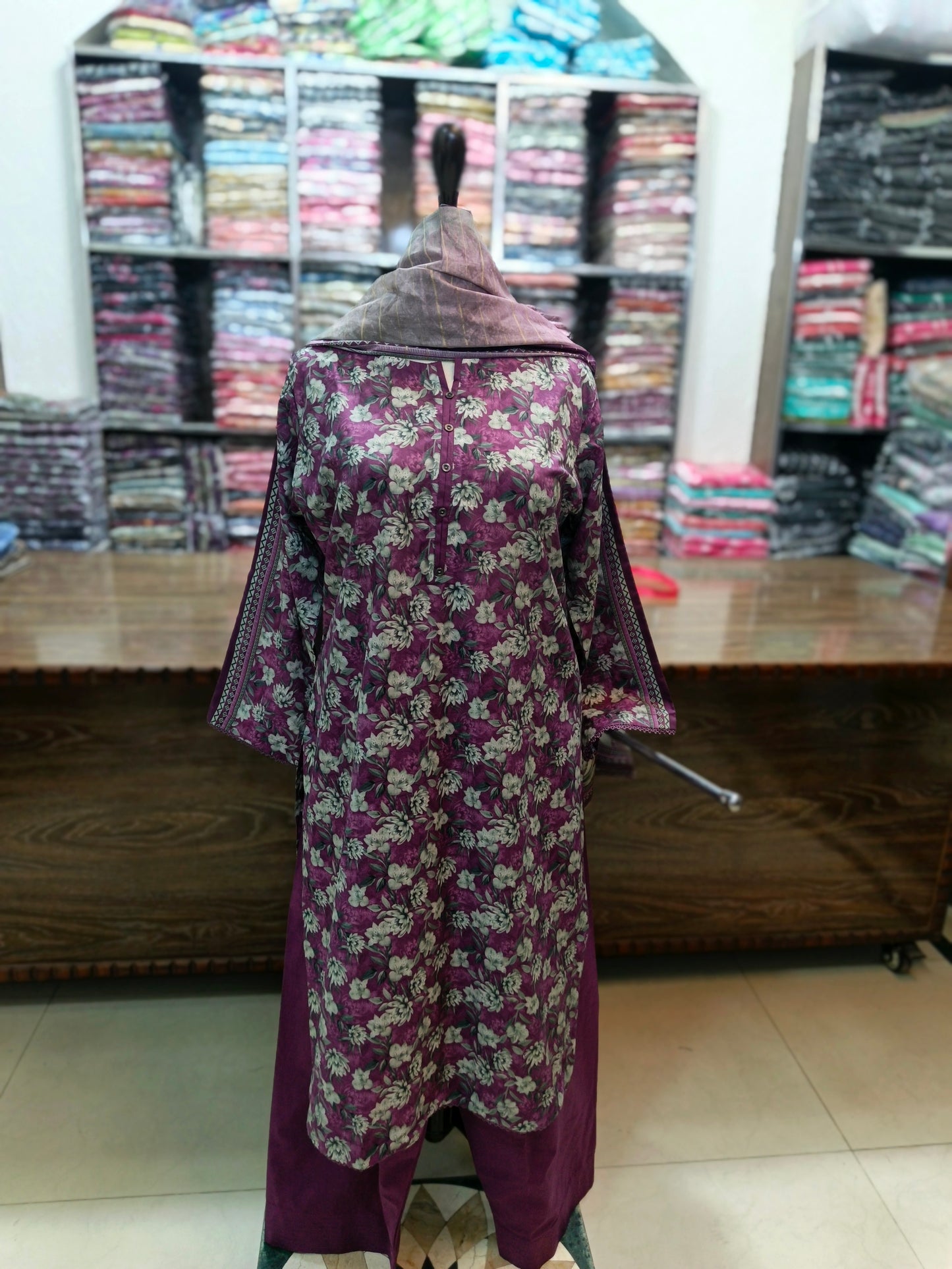 Binsaeed premium lawn stiched shalwar kameez 3pc flsz