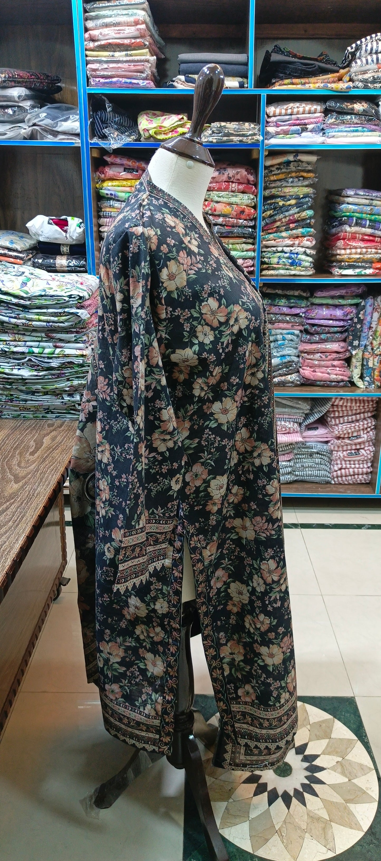 Bin saeed khaddar stiched shirt trouser 3 pc