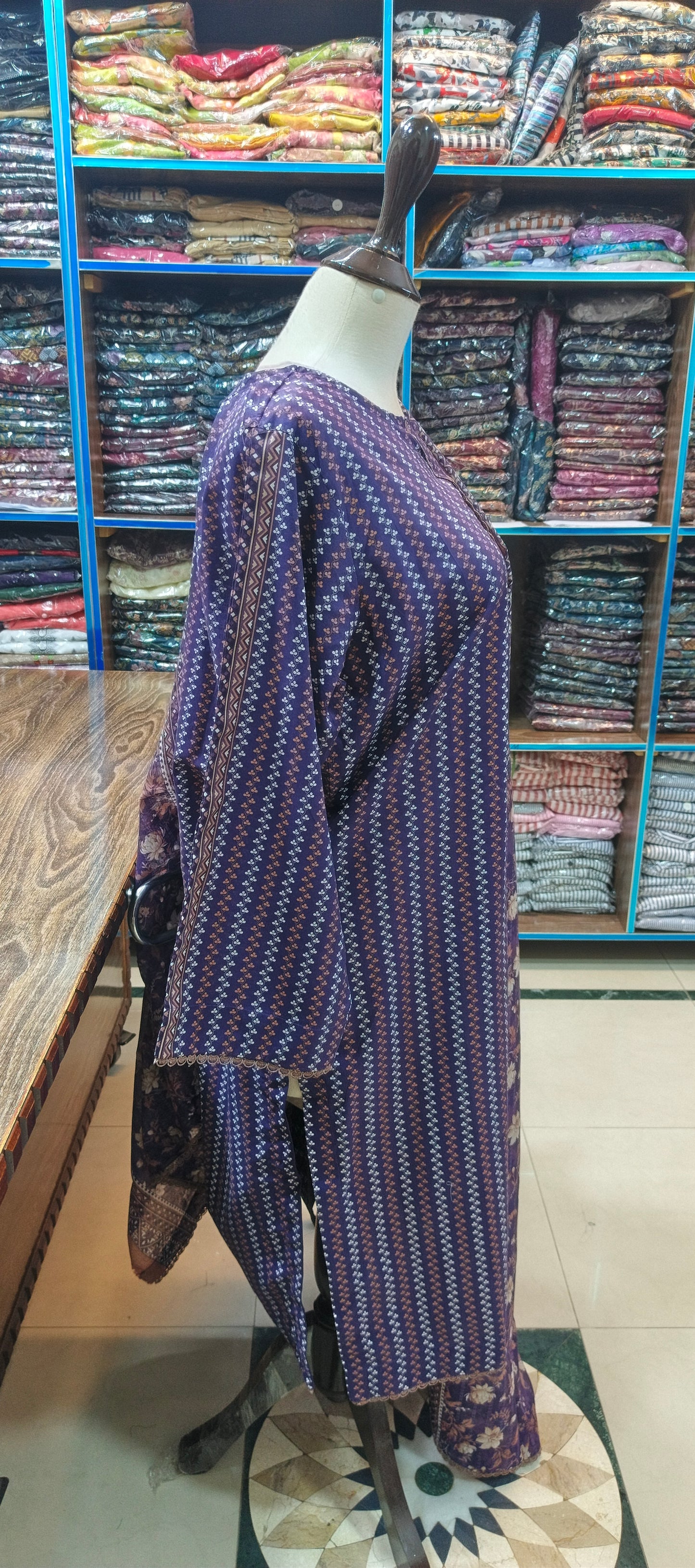 Bin saeed premium lawn stiched long shirt trouser 3 pc PRP