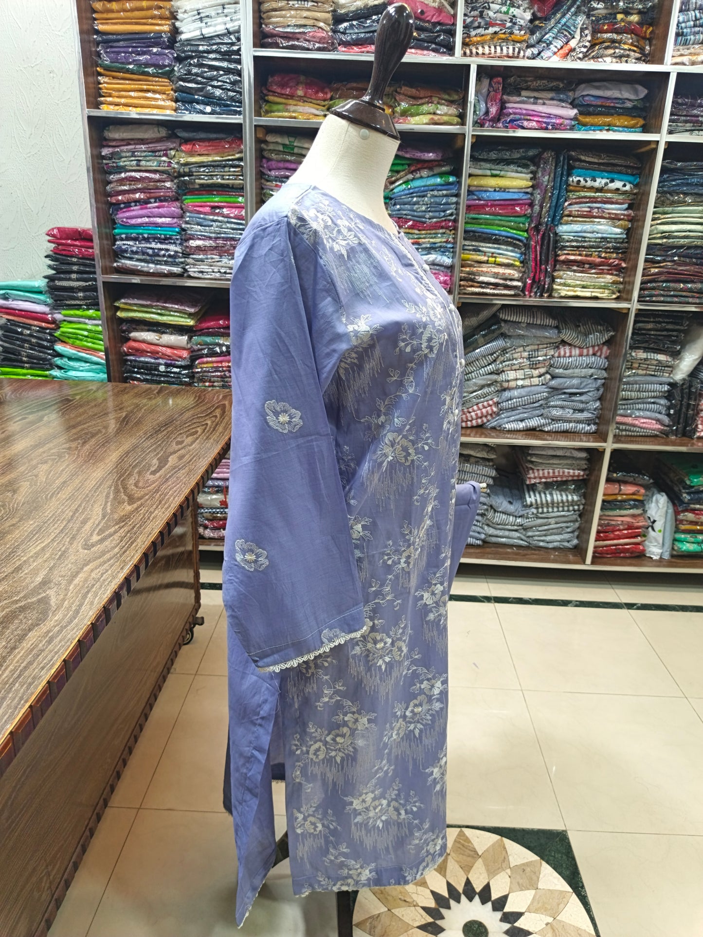 Breeze embroidered lawn stiched long shirt trouser 2pc slfink