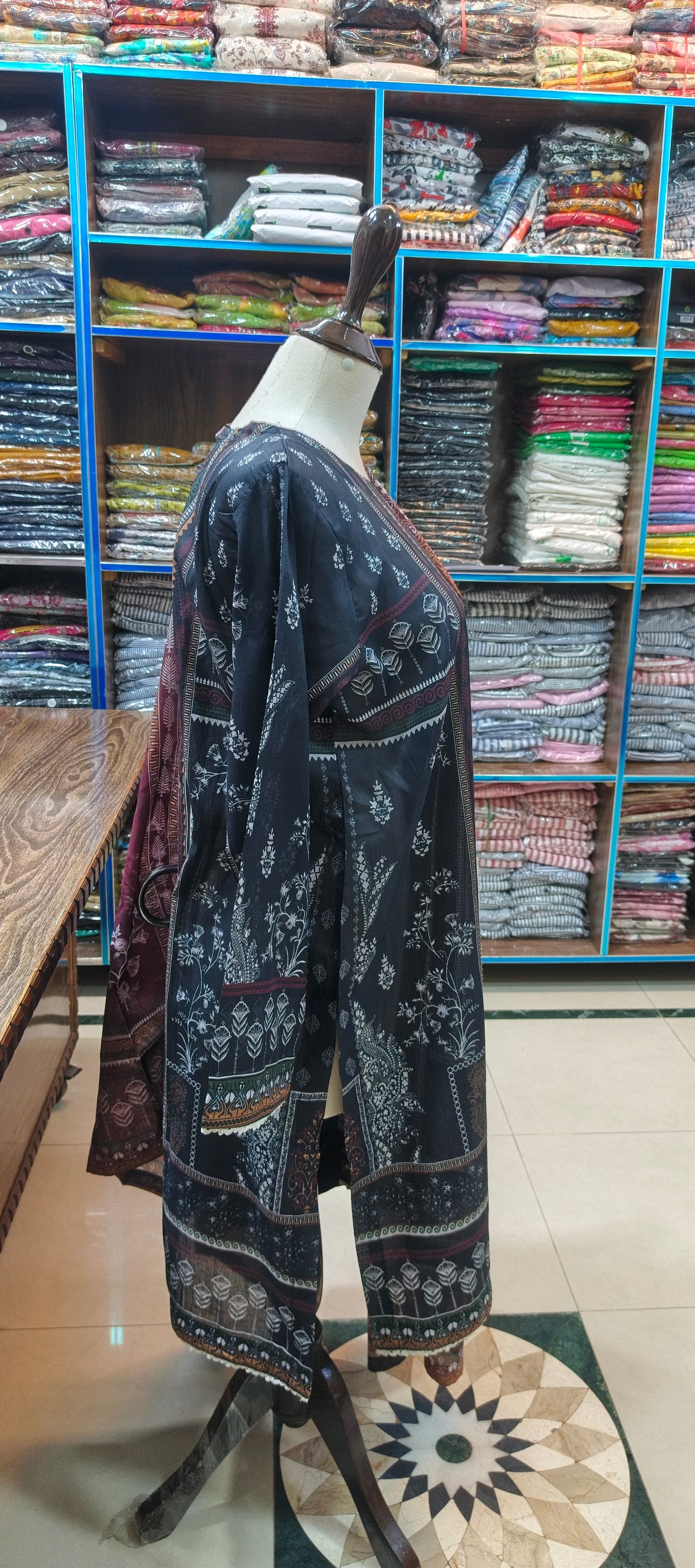 Safina premium lawn stiched shirt trouser 3pc blkmrn