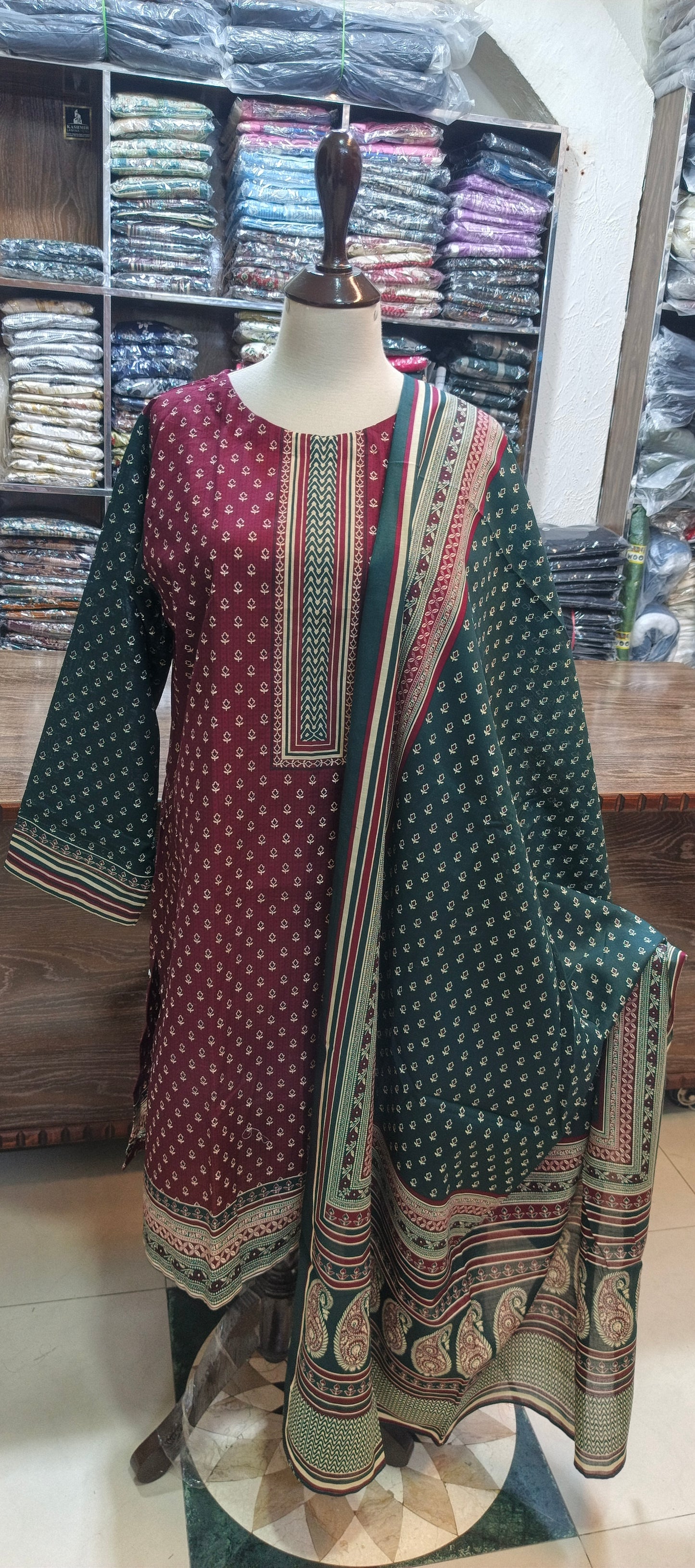 Bin saeed khaddar stiched 3 pc