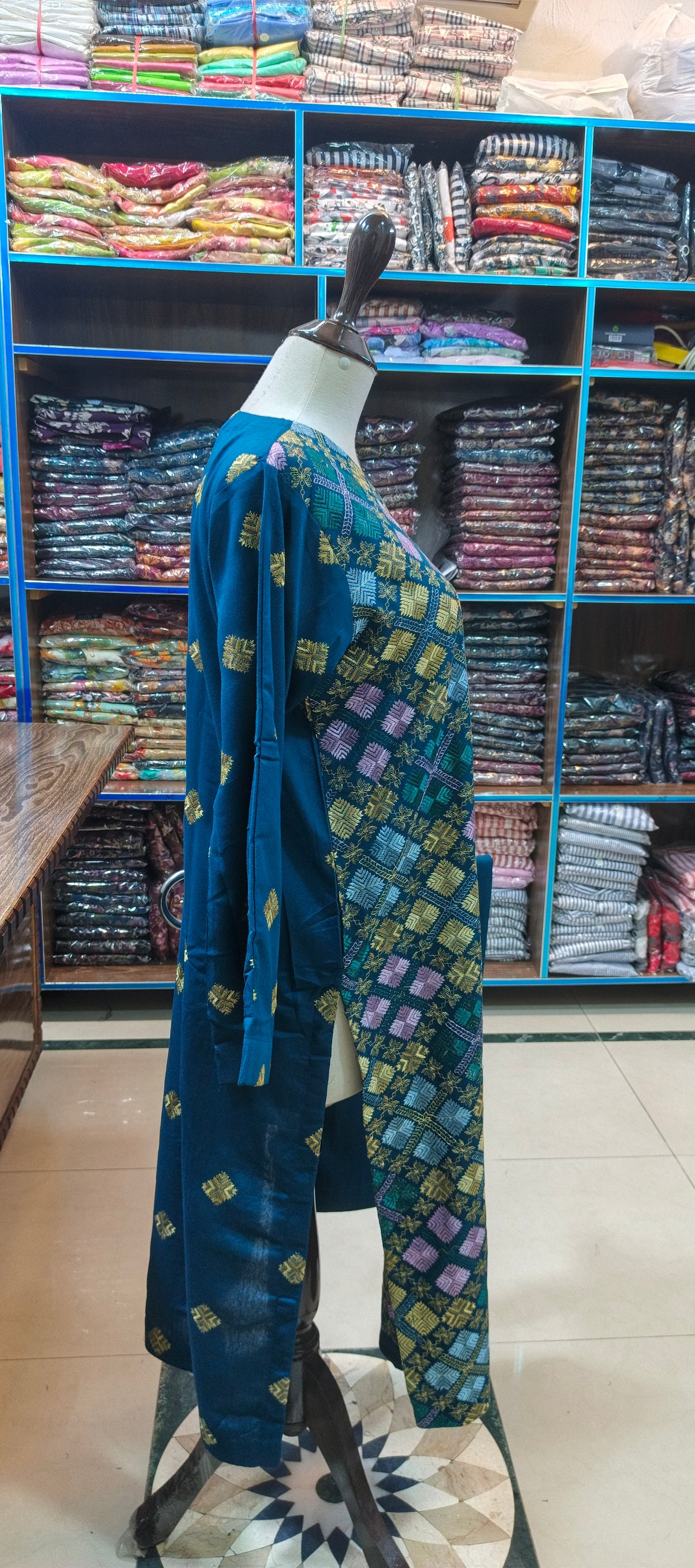 Mid summer karandi embroidered stiched 2 pc