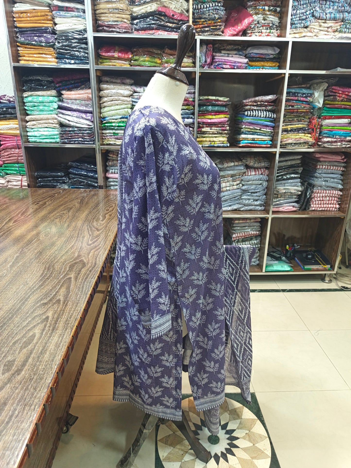 Binsaeed premium lawn stiched shalwar kameez 3 pc volet
