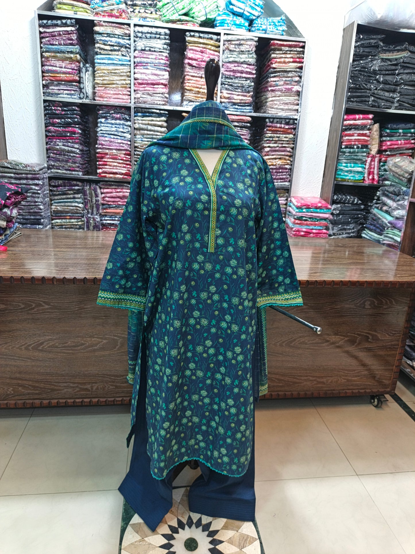 Binsaeed premium lawn stiched shalwar kameez 3pc cgrnz