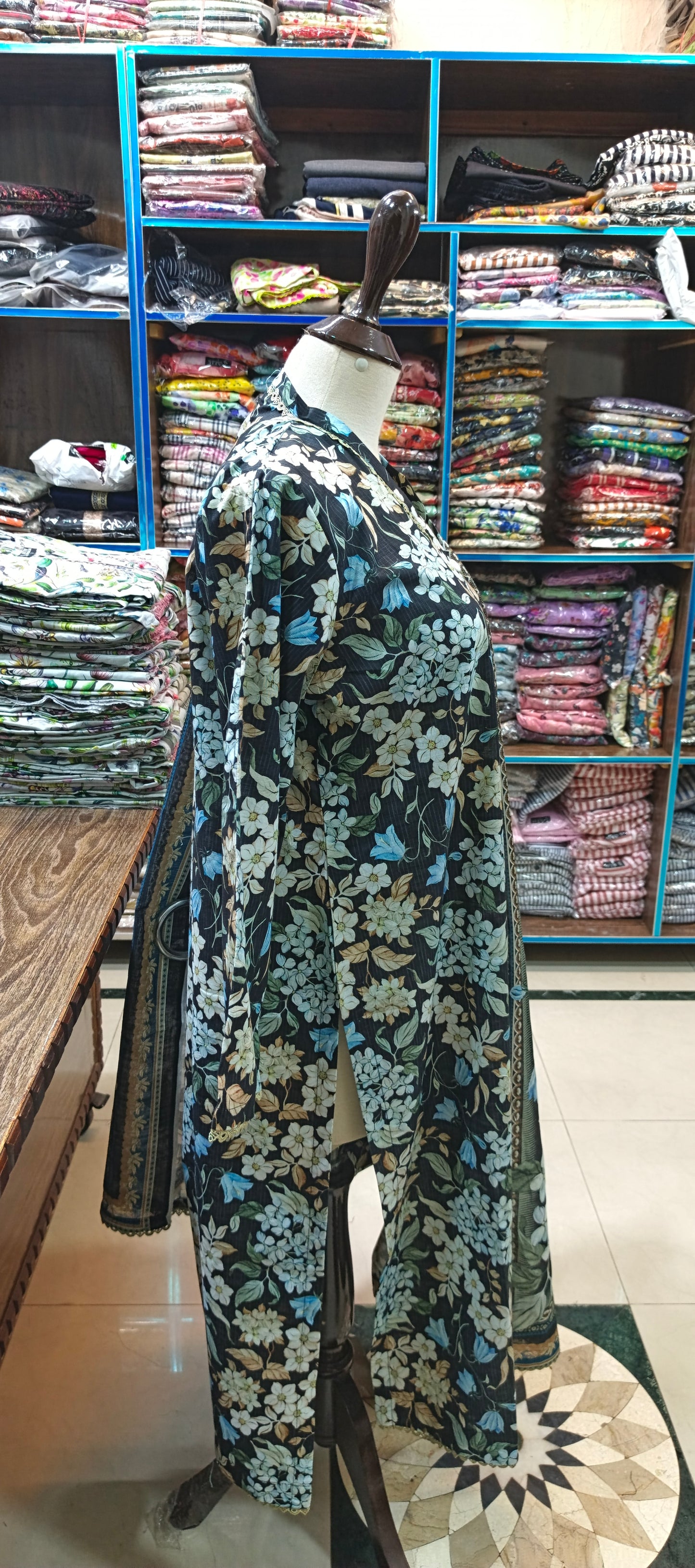 Bin saeed khaddar stiched shirt trouser 3 pc