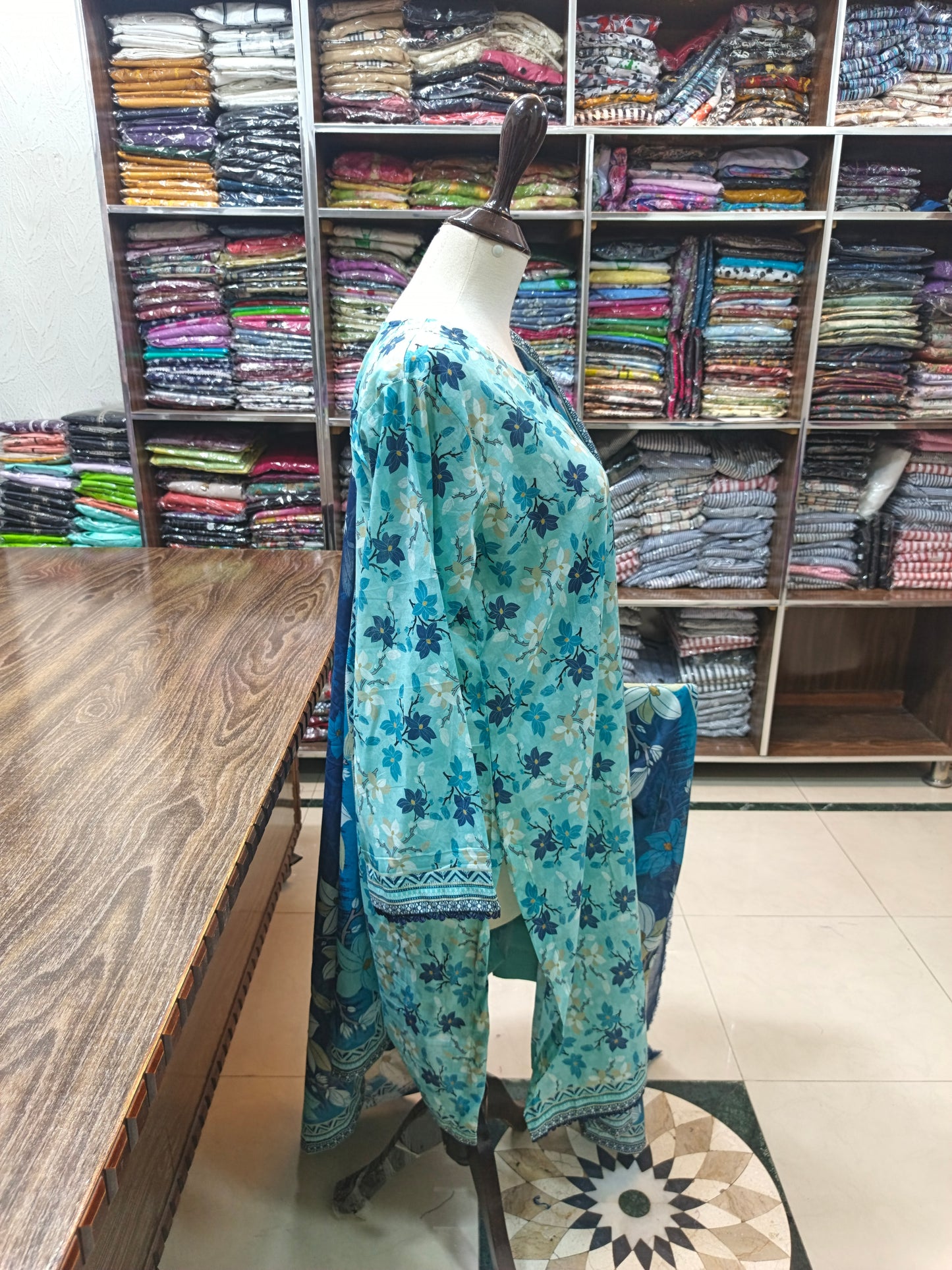 Binsaeed premium lawn stiched shalwar kameez 3pc frzblu