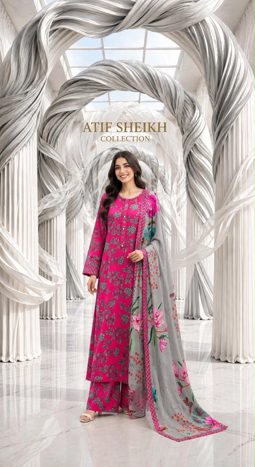Marina stiched shalwar kameez 3pc shkpnk