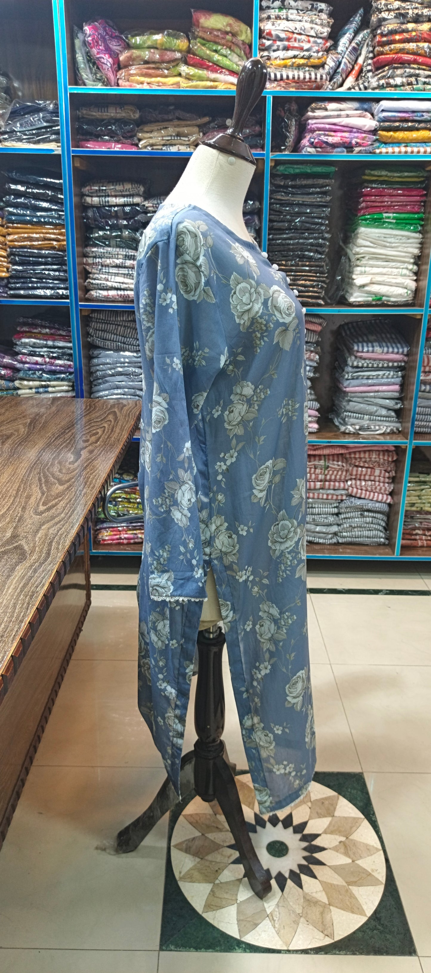 Bin saeed premium lawn stiched shalwar kameez 2 pc grywt