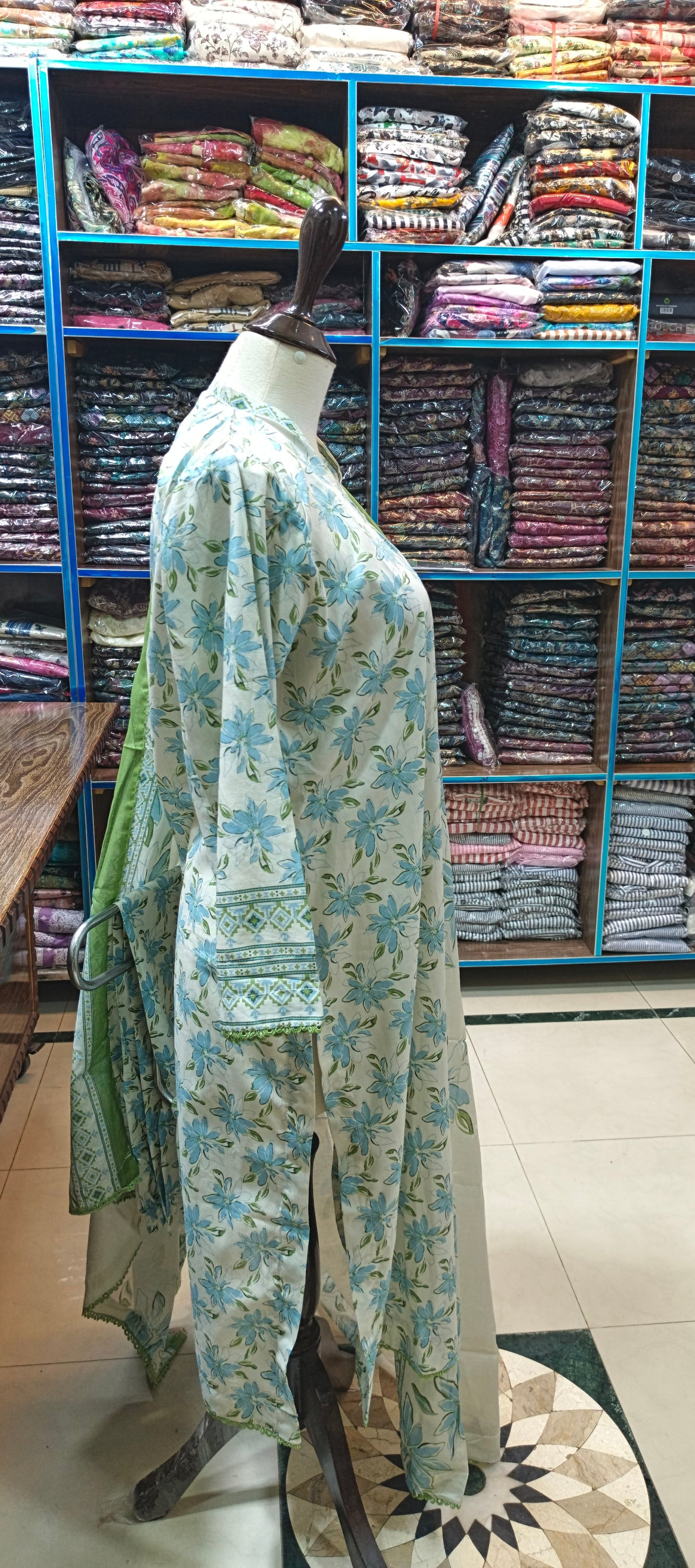 Bin saeed premium lawn stiched shirt trouser 3 pc wtice