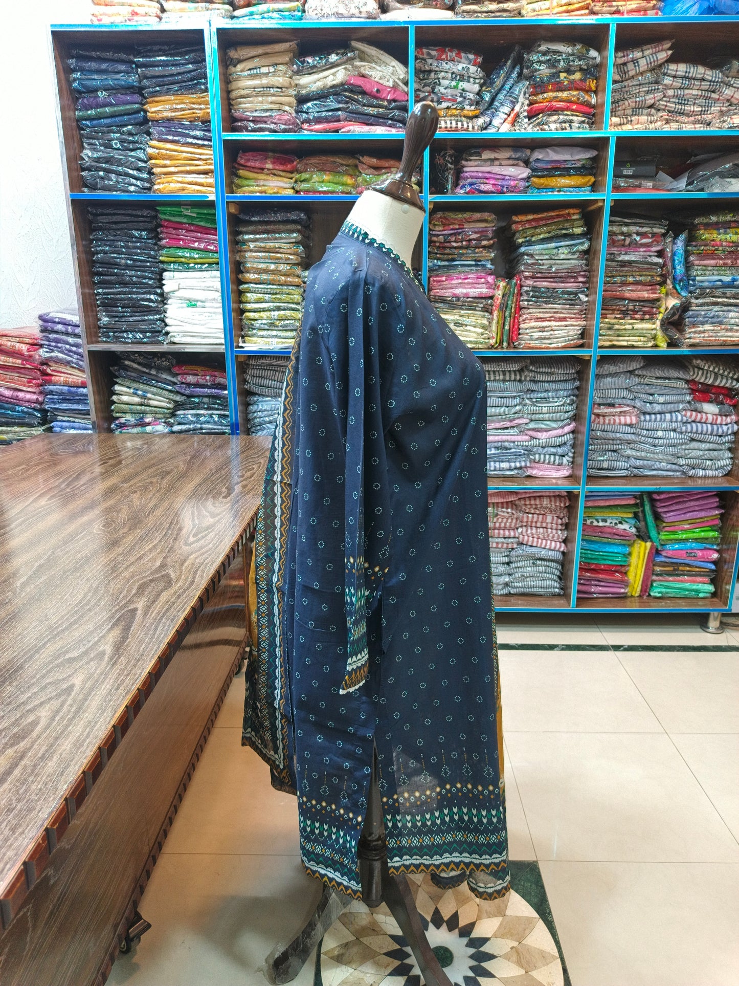 Binsaeed premium lawn stiched shirt trouser 3pc nvymst