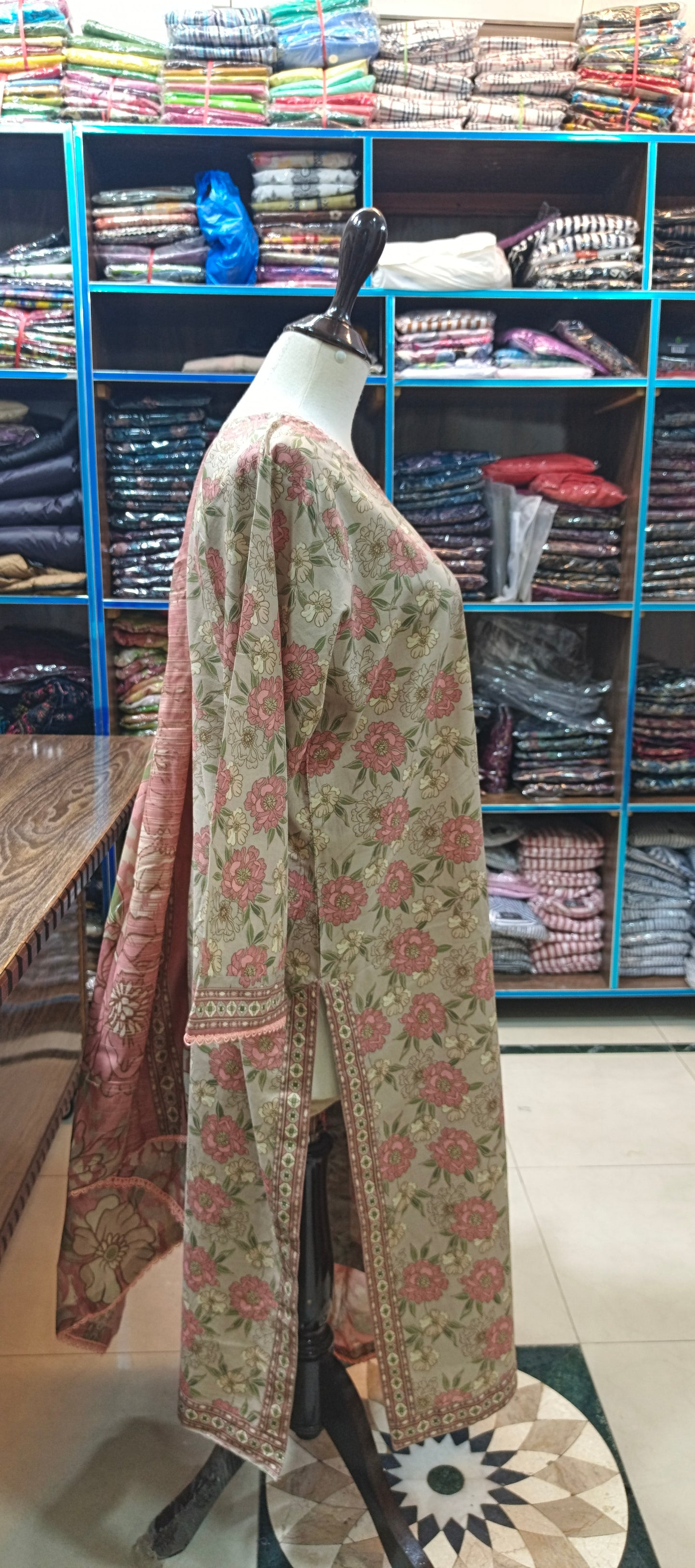 Bin saeed premium lawn stiched shirt trouser 3 pc