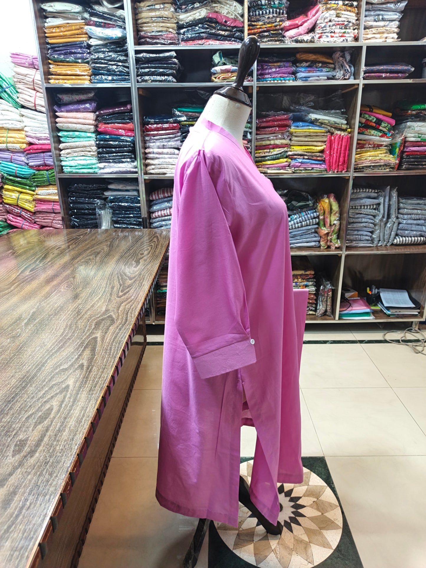 Solid pure lawn stiched A line cut shirt trouser 2pc frz