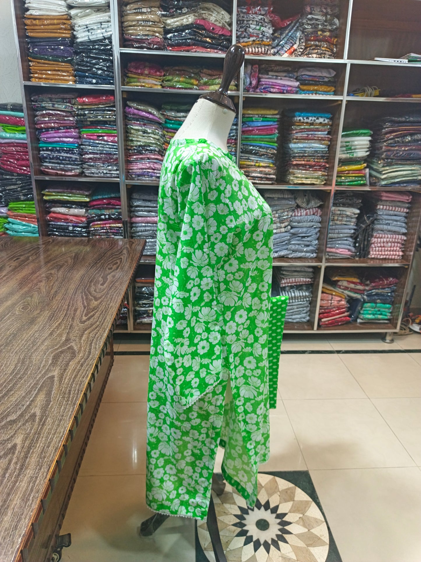 Binsaeed premium lawn stiched trouser shirt 2 pc