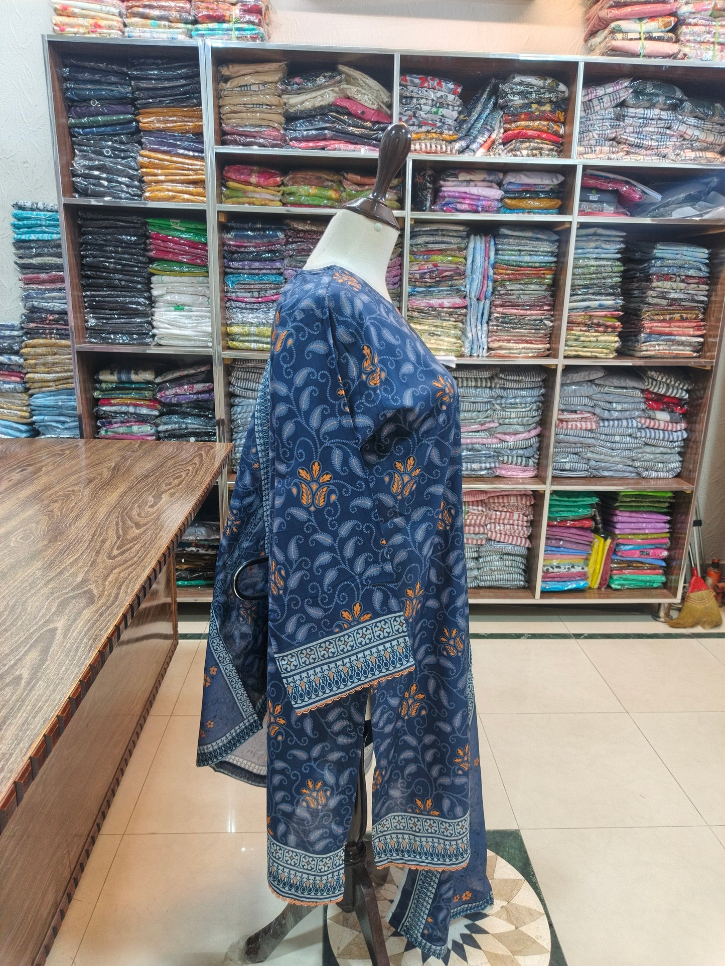 Bin saeed premium lawn stiched shirt trouser 3pc nvyorng