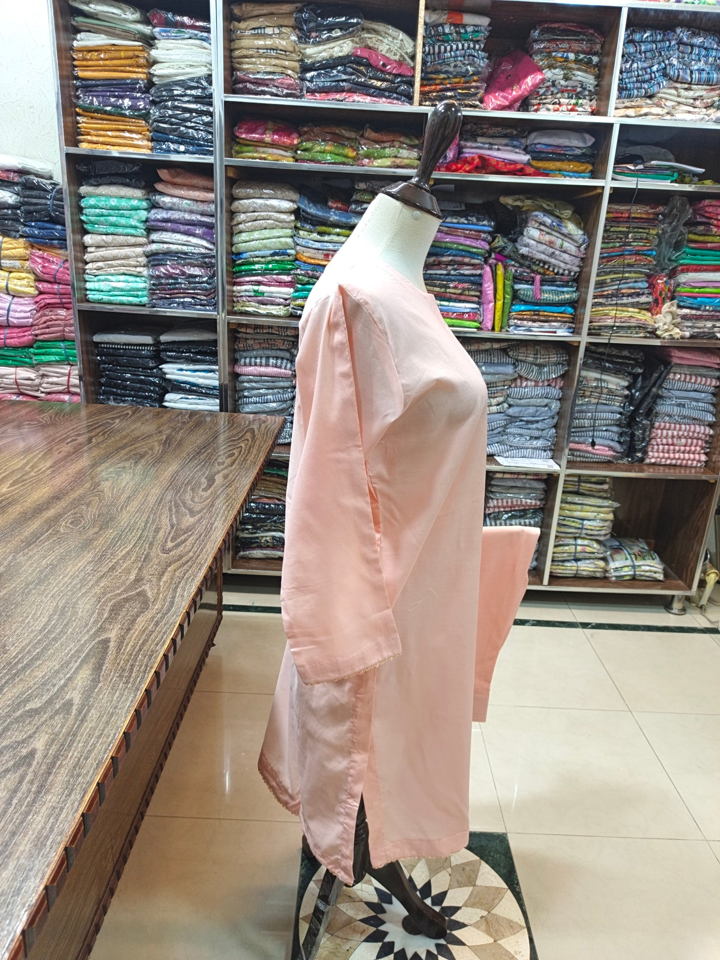 Solid pure lawn stiched shalwar kameez 2pc pch