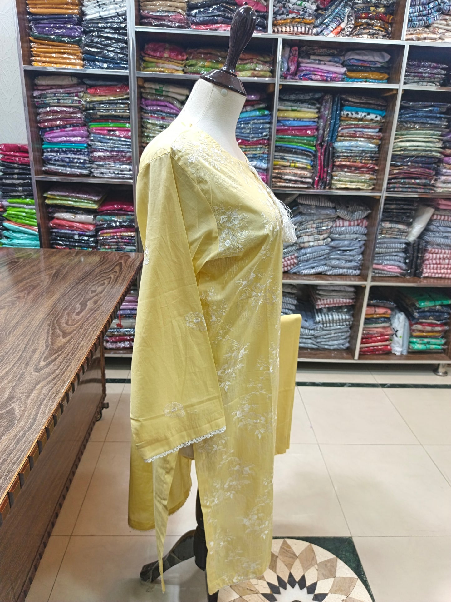 Breeze embroidered lawn stiched long shirt trouser 2pc slfyel