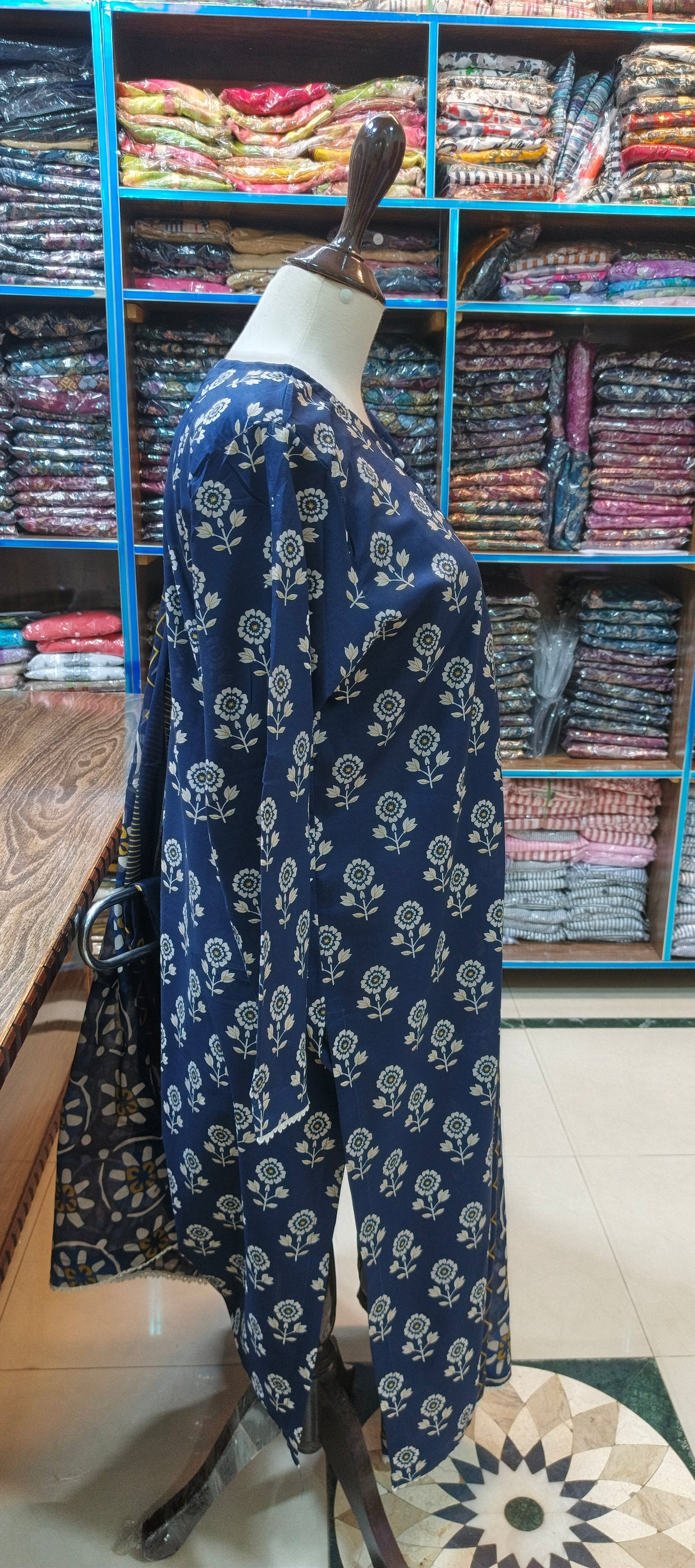 Binsaeed premium lawn stiched long shirt trouser 3 pc