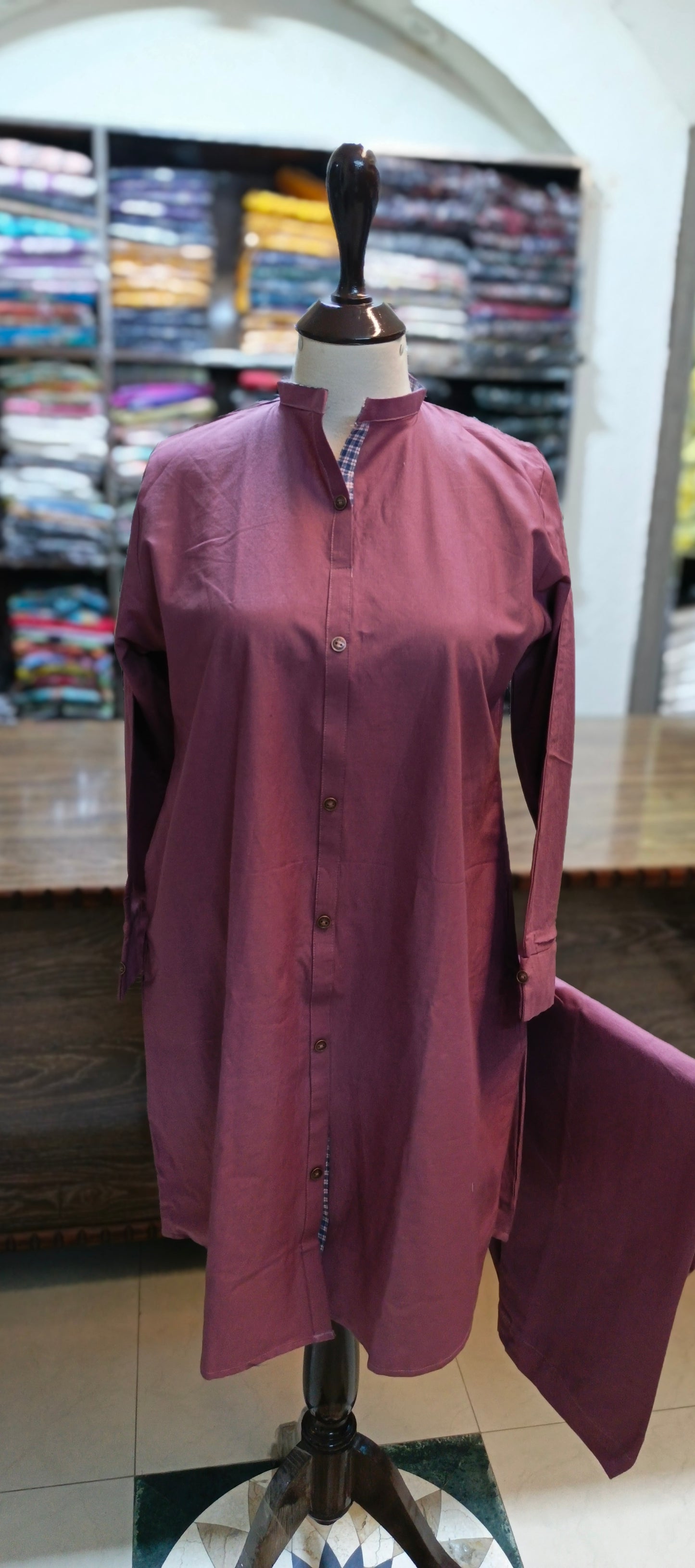 Bin Saeed solid khadder co ord set 2 pc
