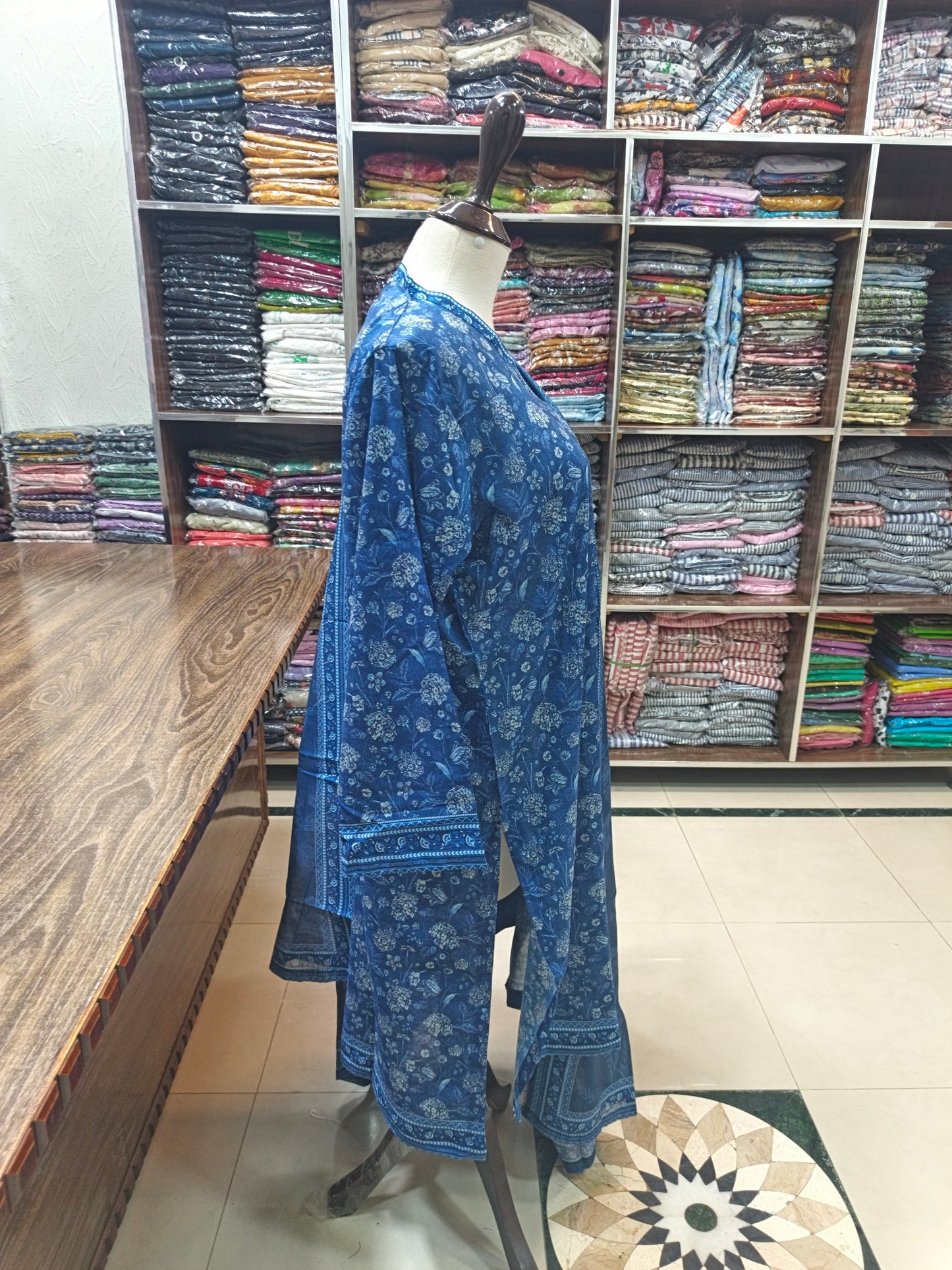 Binsaeed premium lawn stiched shalwar kameez 3pc rylblu