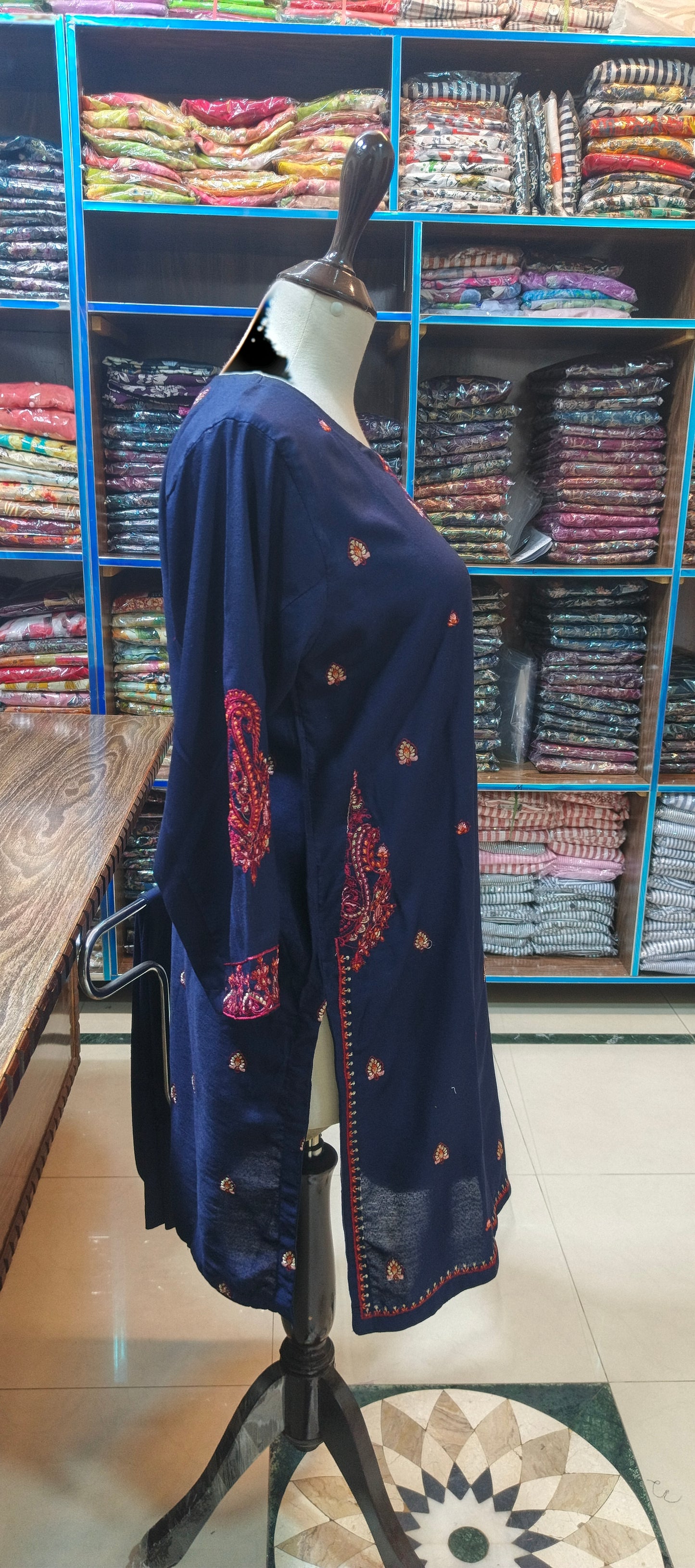 Mid summer karandi embroidered stiched 2 pc nvyD