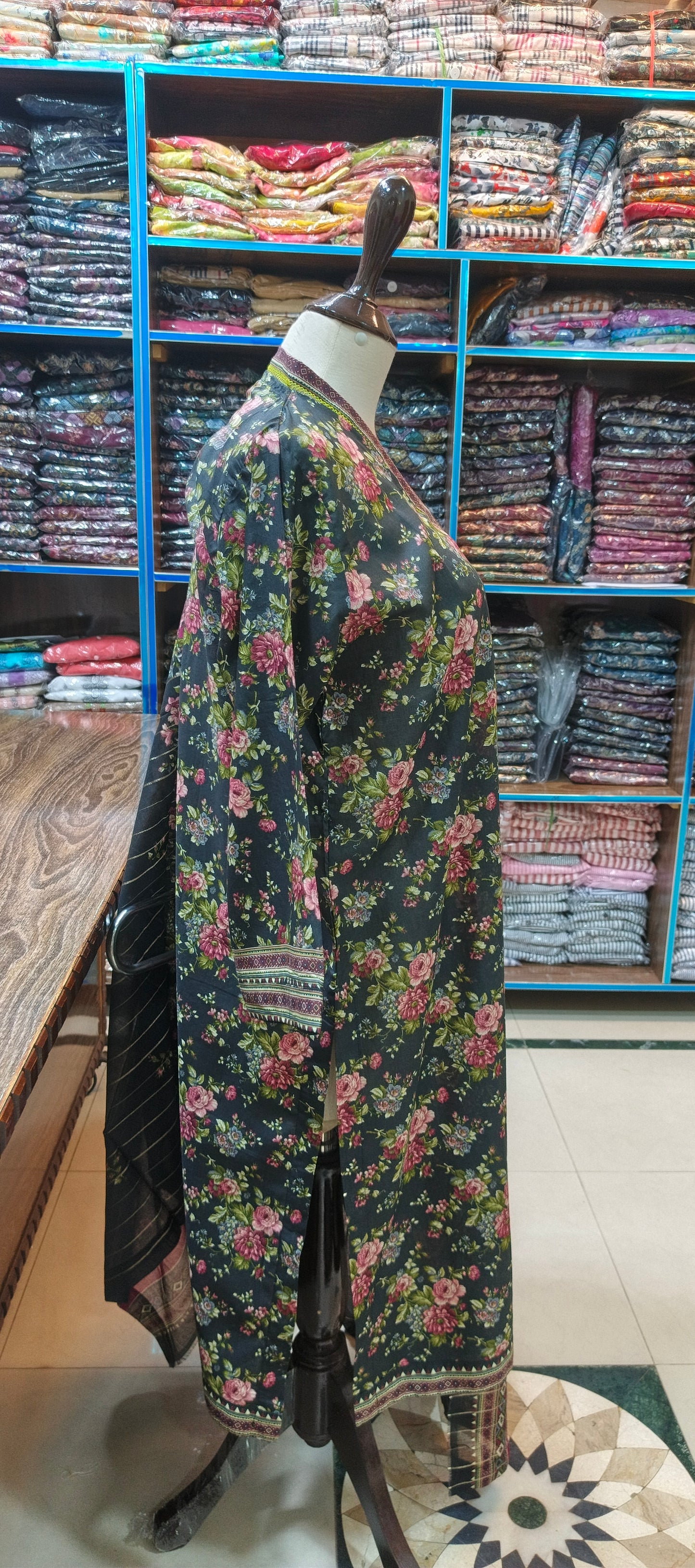 Bin saeed premium lawn stiched long shirt trouser stiched 3 pc