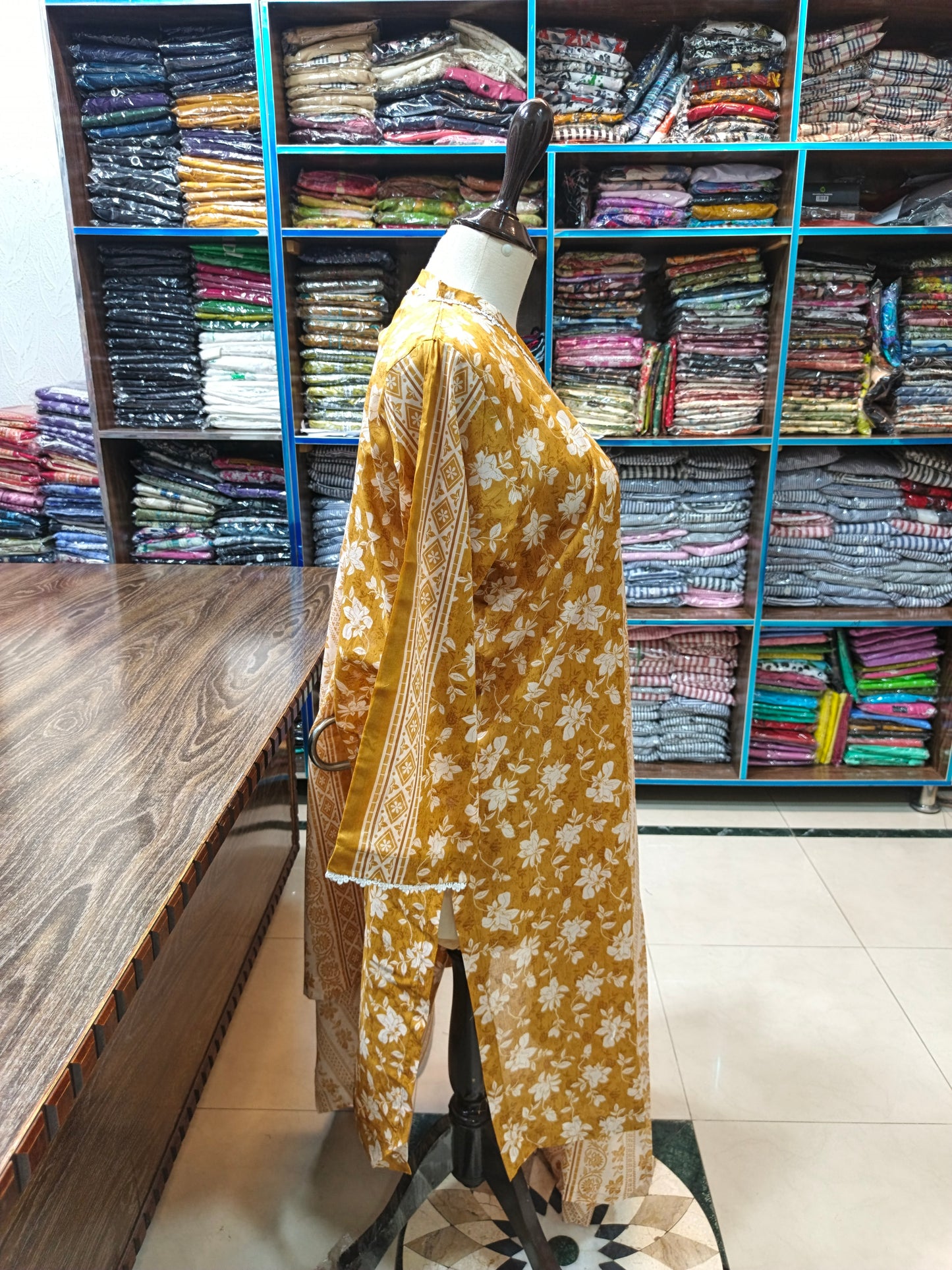 Safina premium lawn stiched shirt trouser 3pc mstw