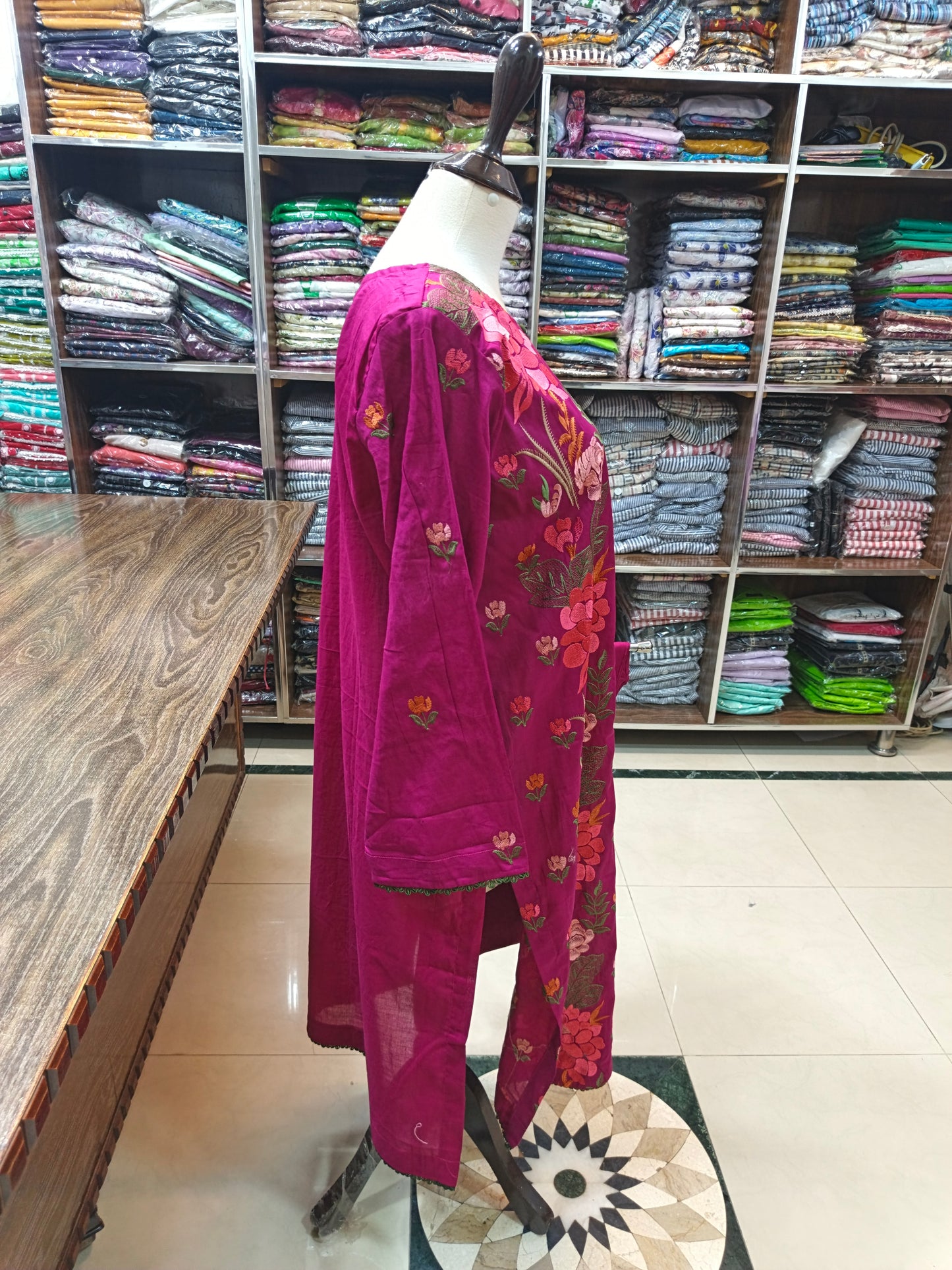 Breeze embroidered lawn stiched long shirt trouser 2pc glbmrn