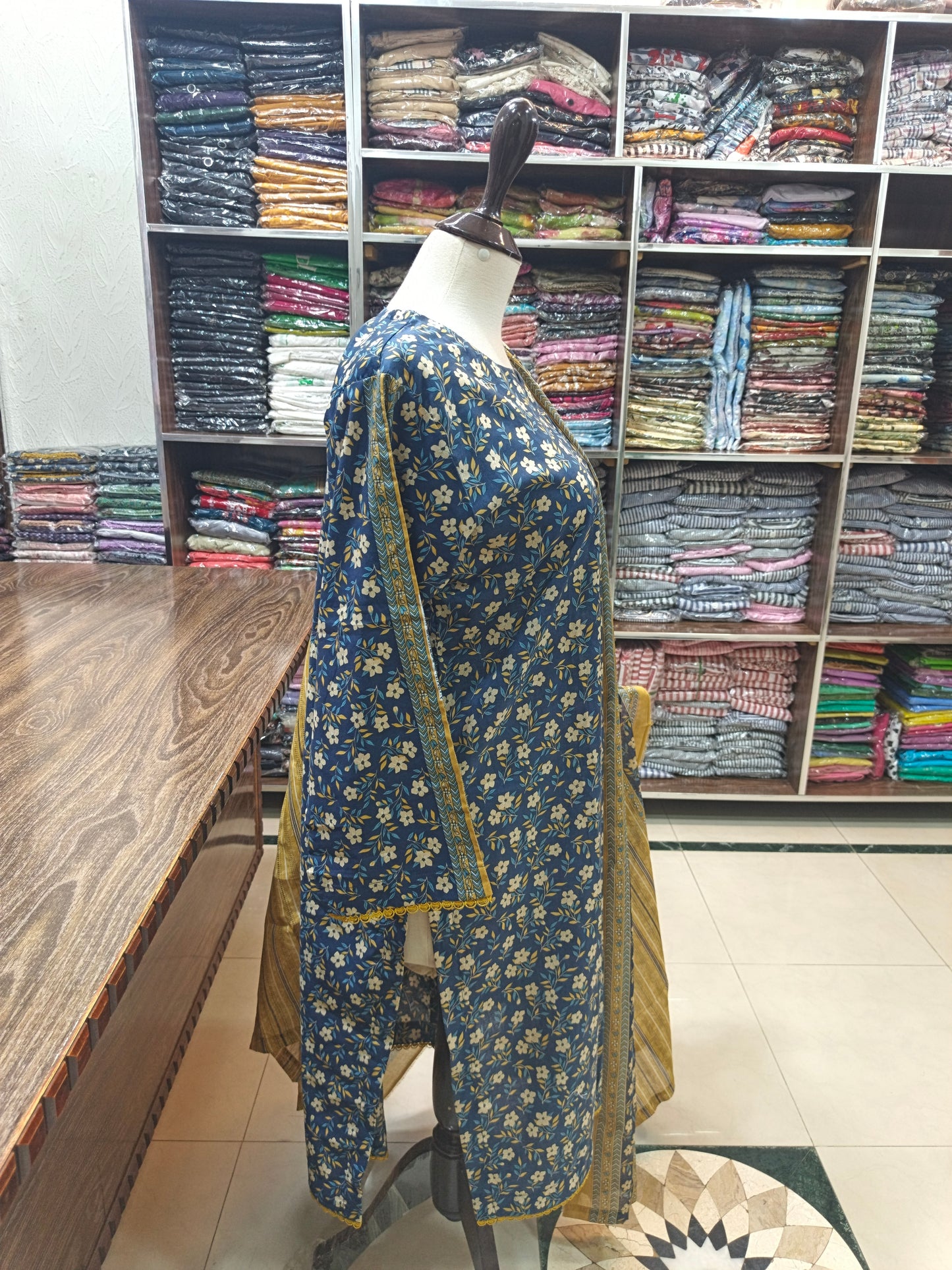 Bin saeed premium lawn stiched shirt trouser 3pc Nfmust