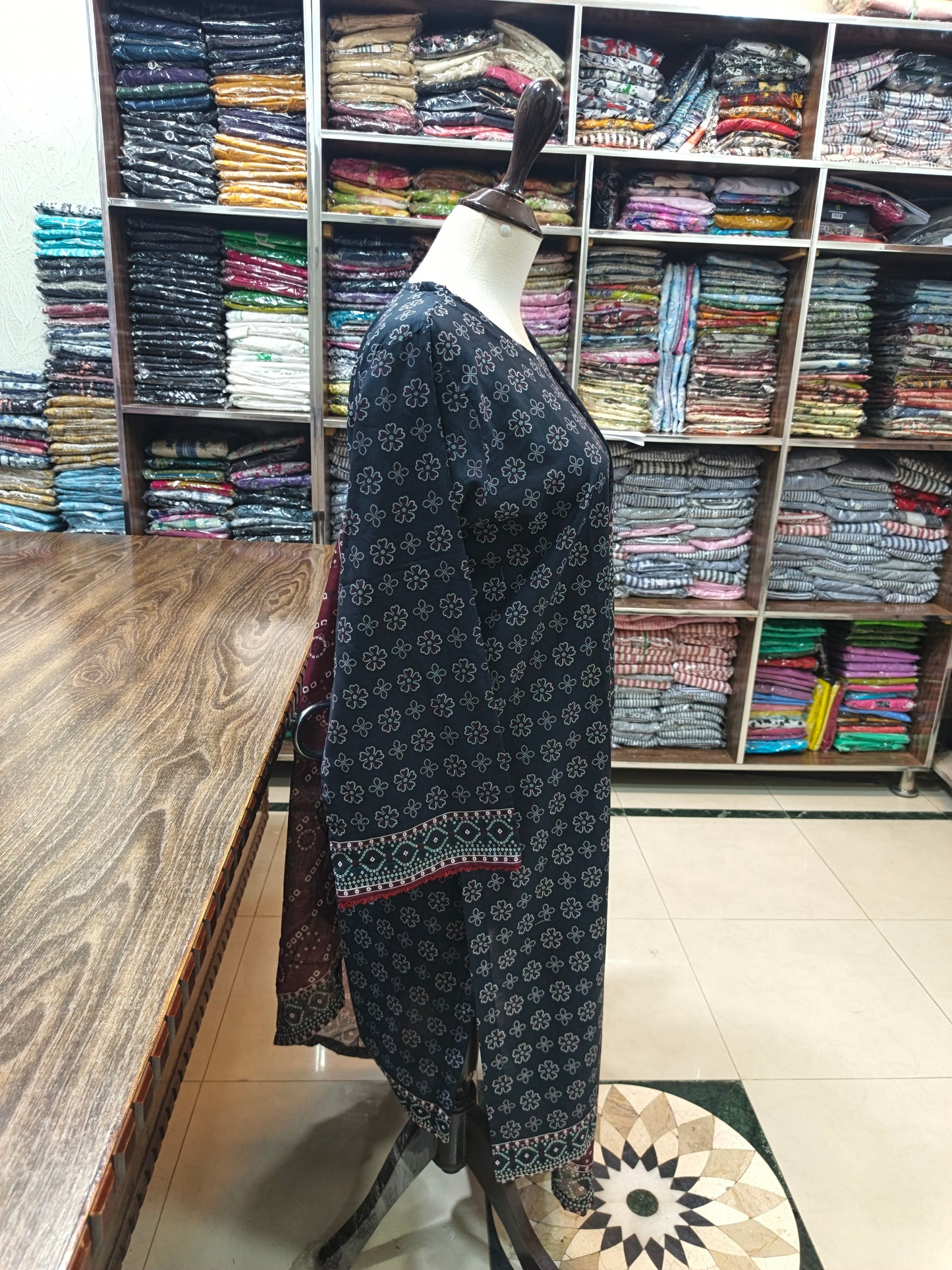 Binsaeed premium lawn shalwar kameez stiched 3pc blkchun