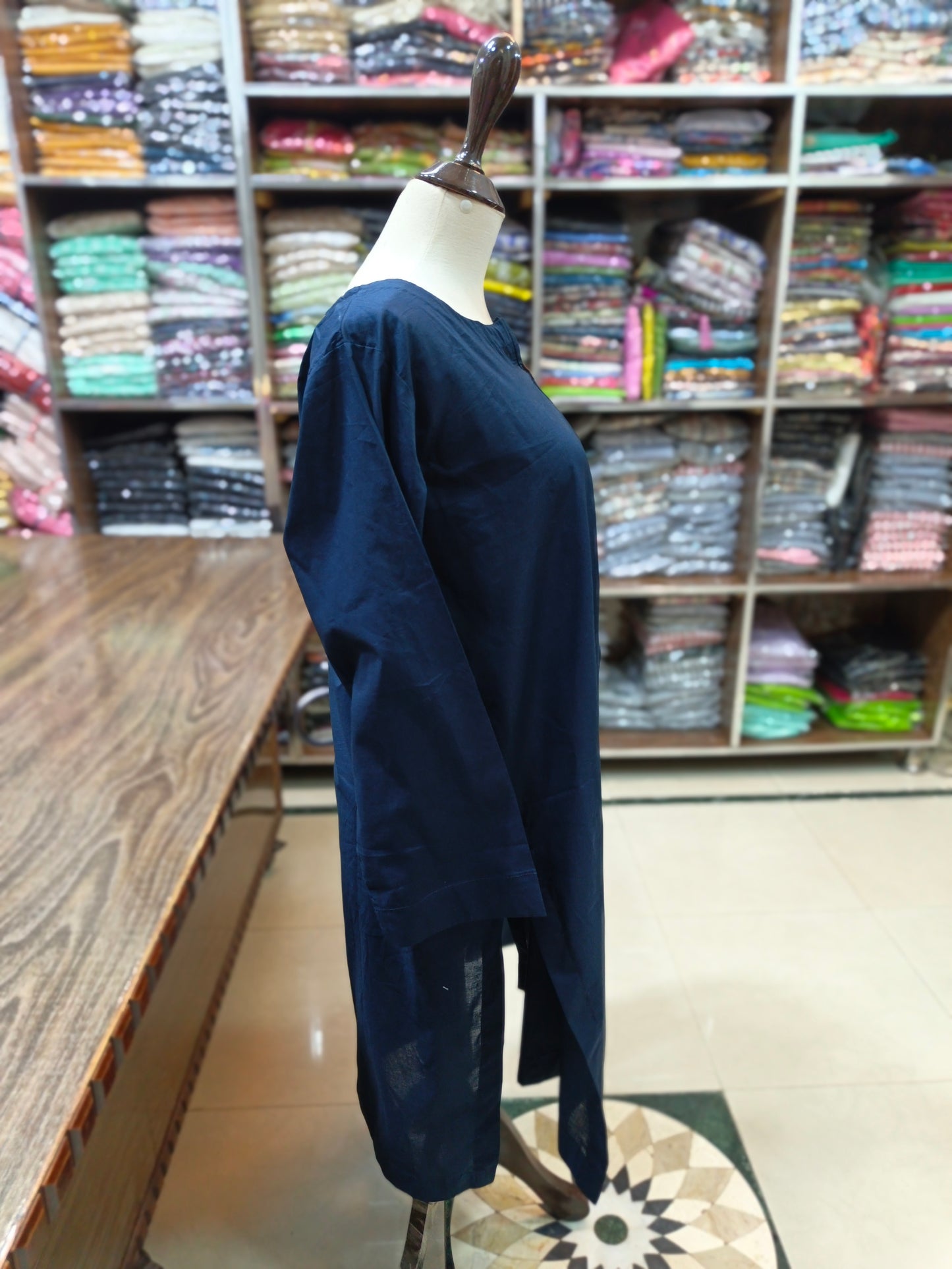 Solid pure lawn shirt and farshi trouser stiched 2pc nvy2