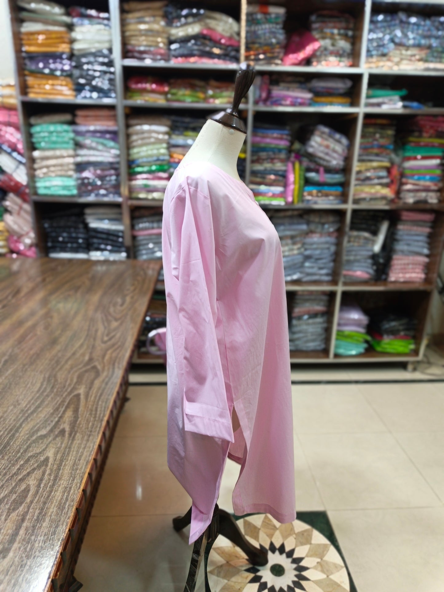 Solid pure lawn shirt and farshi trouser stiched 2pc bpnk