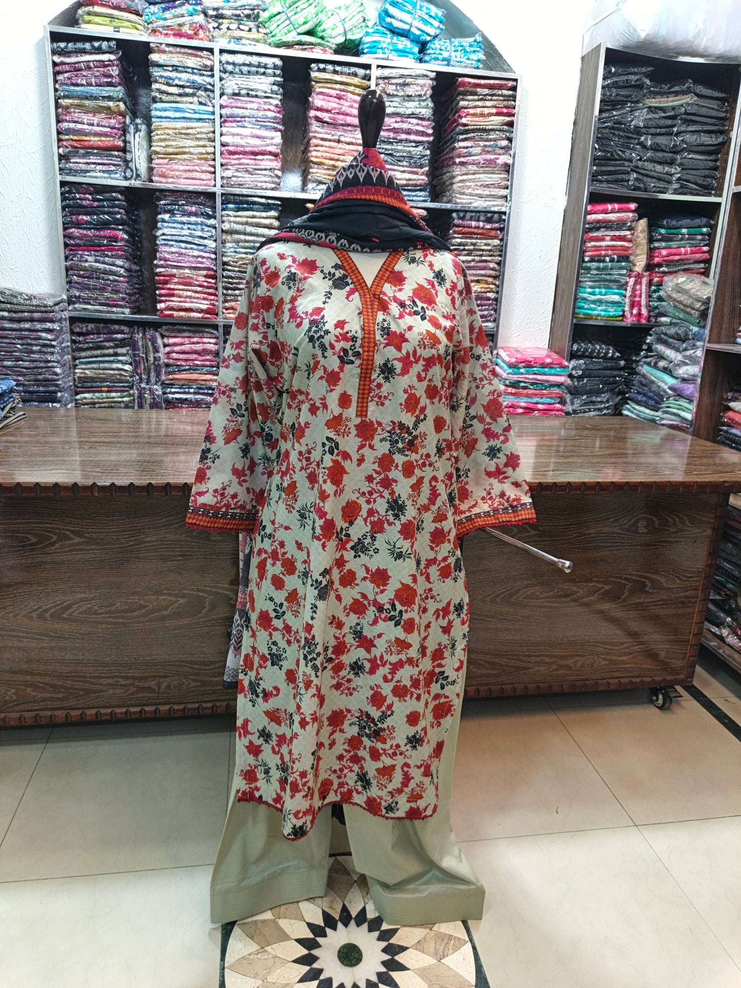 Binsaeed stiched shalwar kameez stiched 3pc pstard