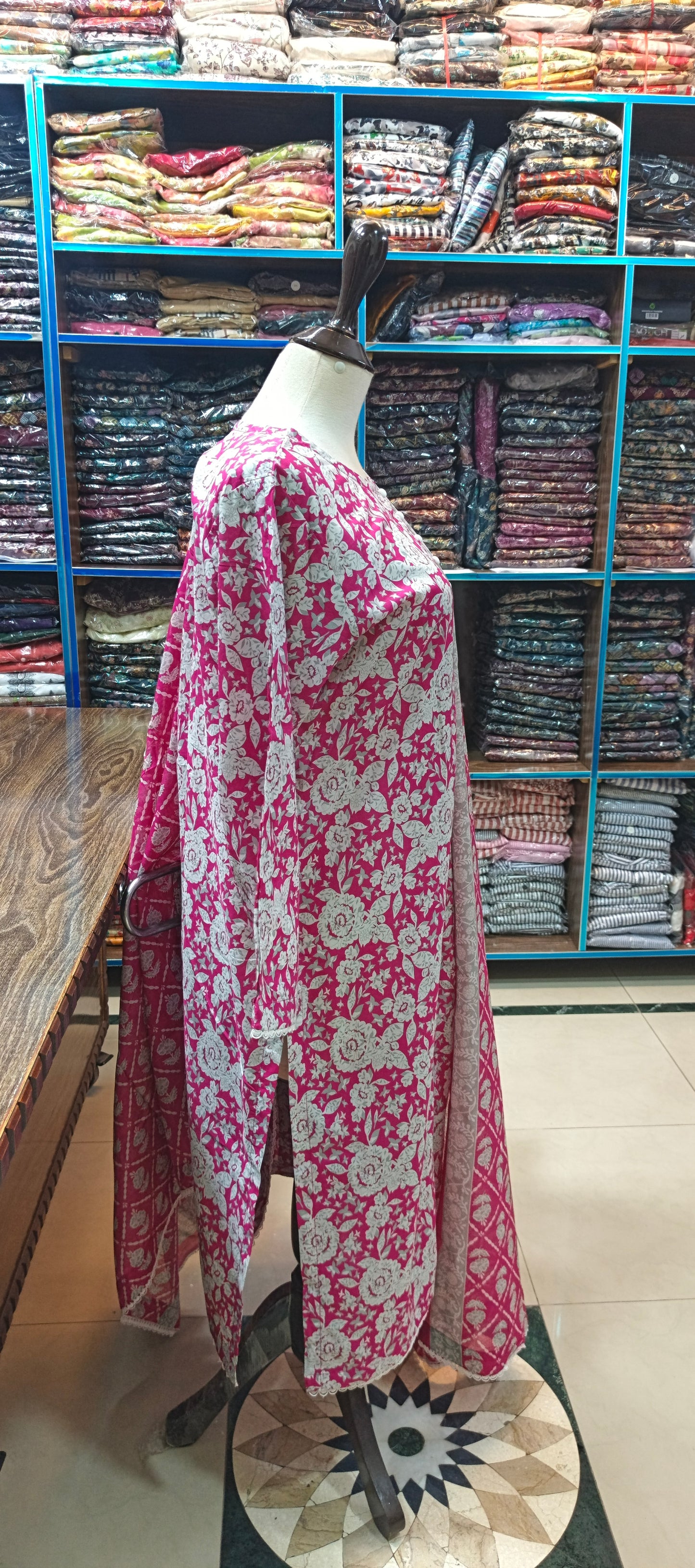 Bin saeed premium lawn stiched long shirt trouser 3 pc